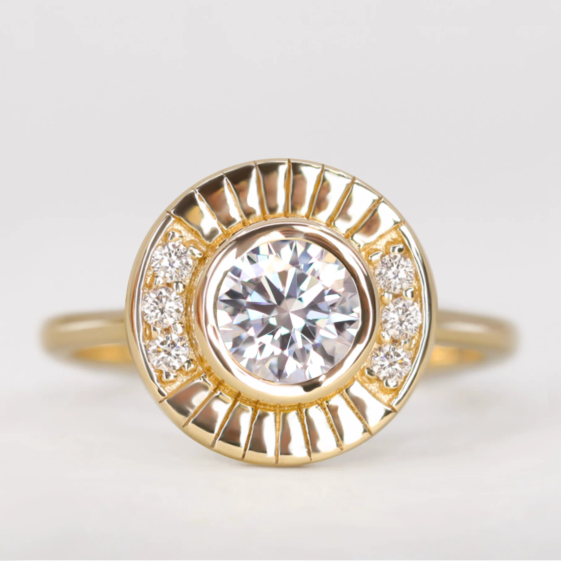 Addison - Round Diamond Art Deco Halo Build Your Own Engagement Ring - Image 3