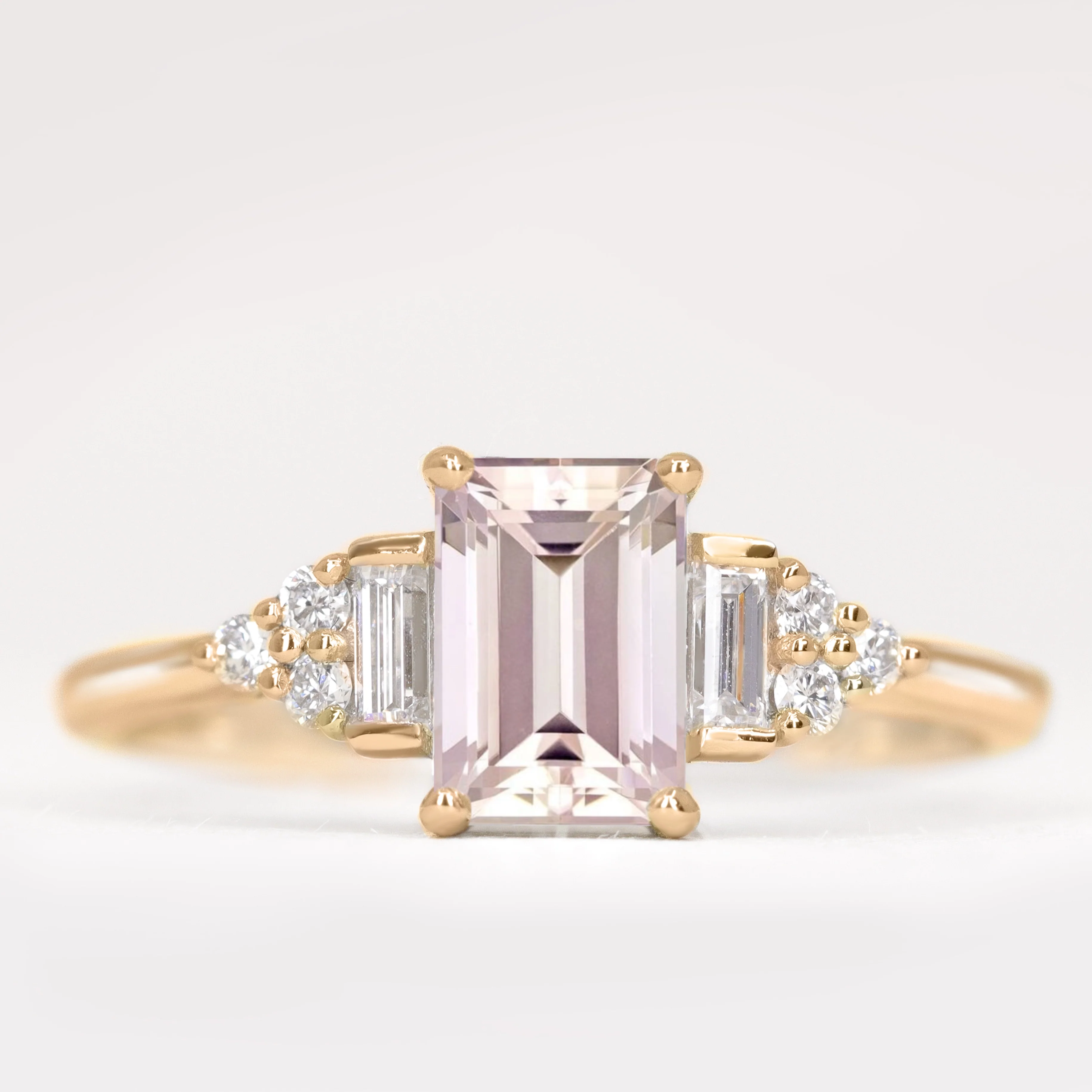 Arden - Emerald Cut Coloured Gemstone Art Deco Made-to-Order Engagement Ring - Image 8