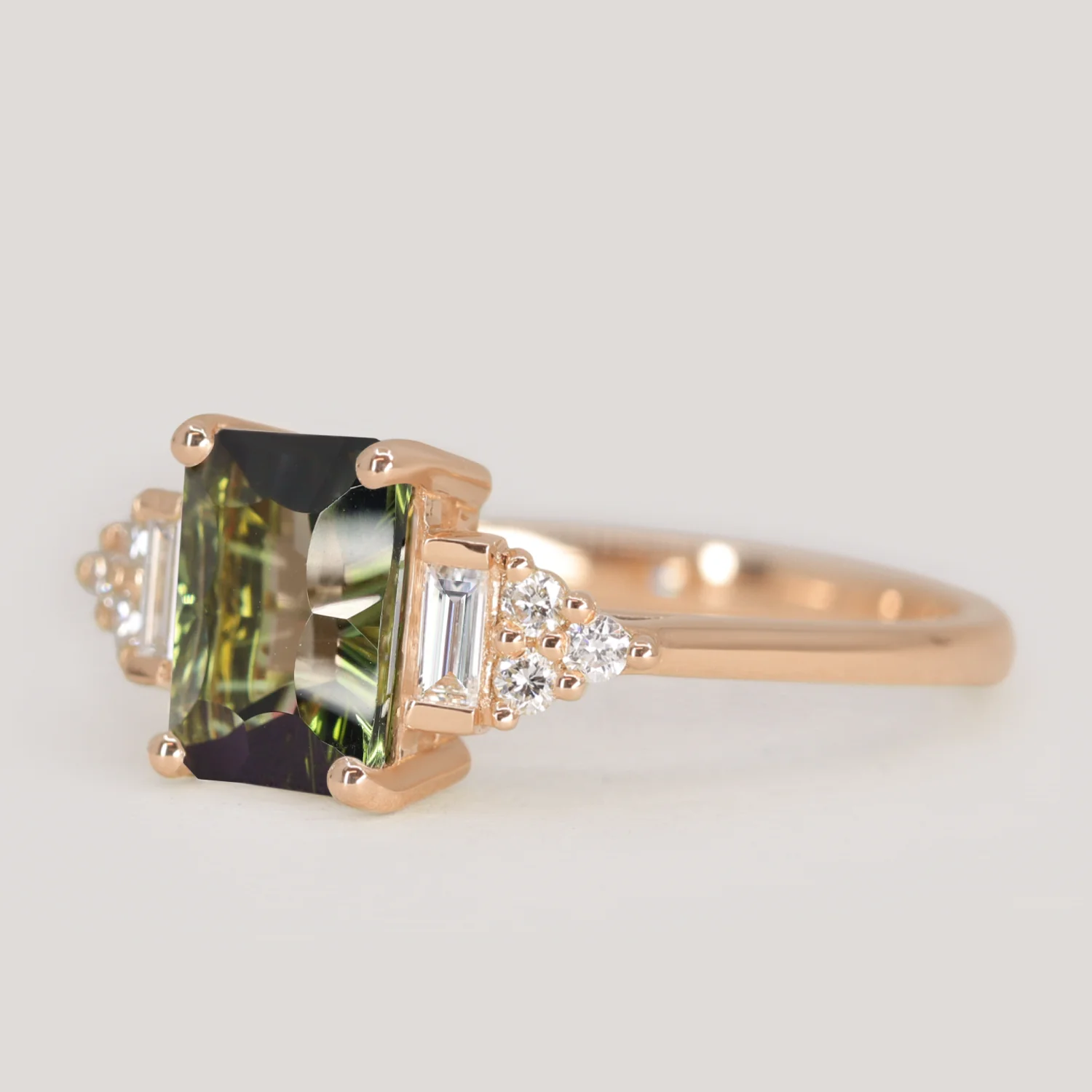 Arden - Optix Octagon Cut Green Tourmaline Art Deco Made-to-Order Engagement Ring - Image 7