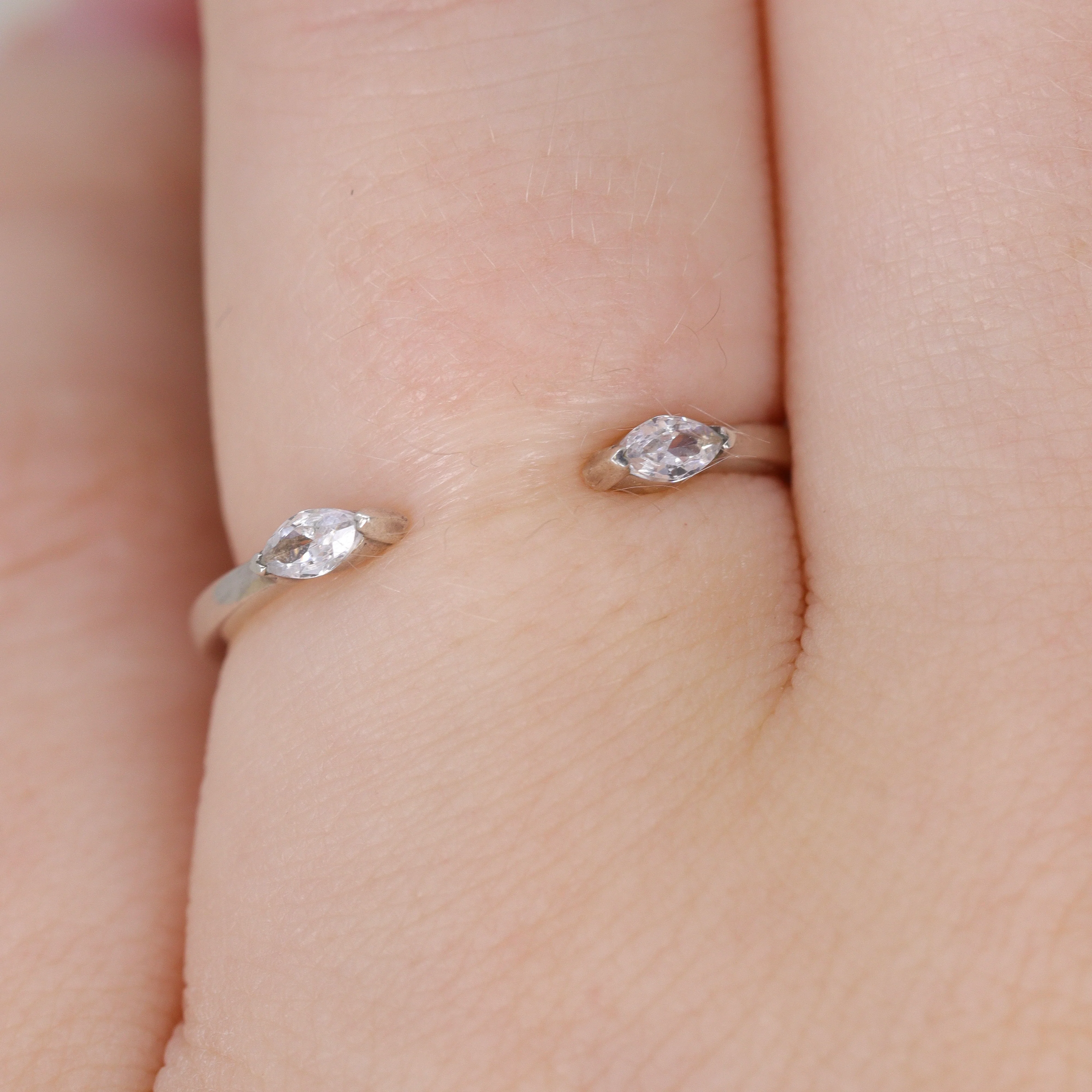 Athena - Marquise Cut Diamond Set Open Cuff Wedding Ring - Made-to-Order - Image 3