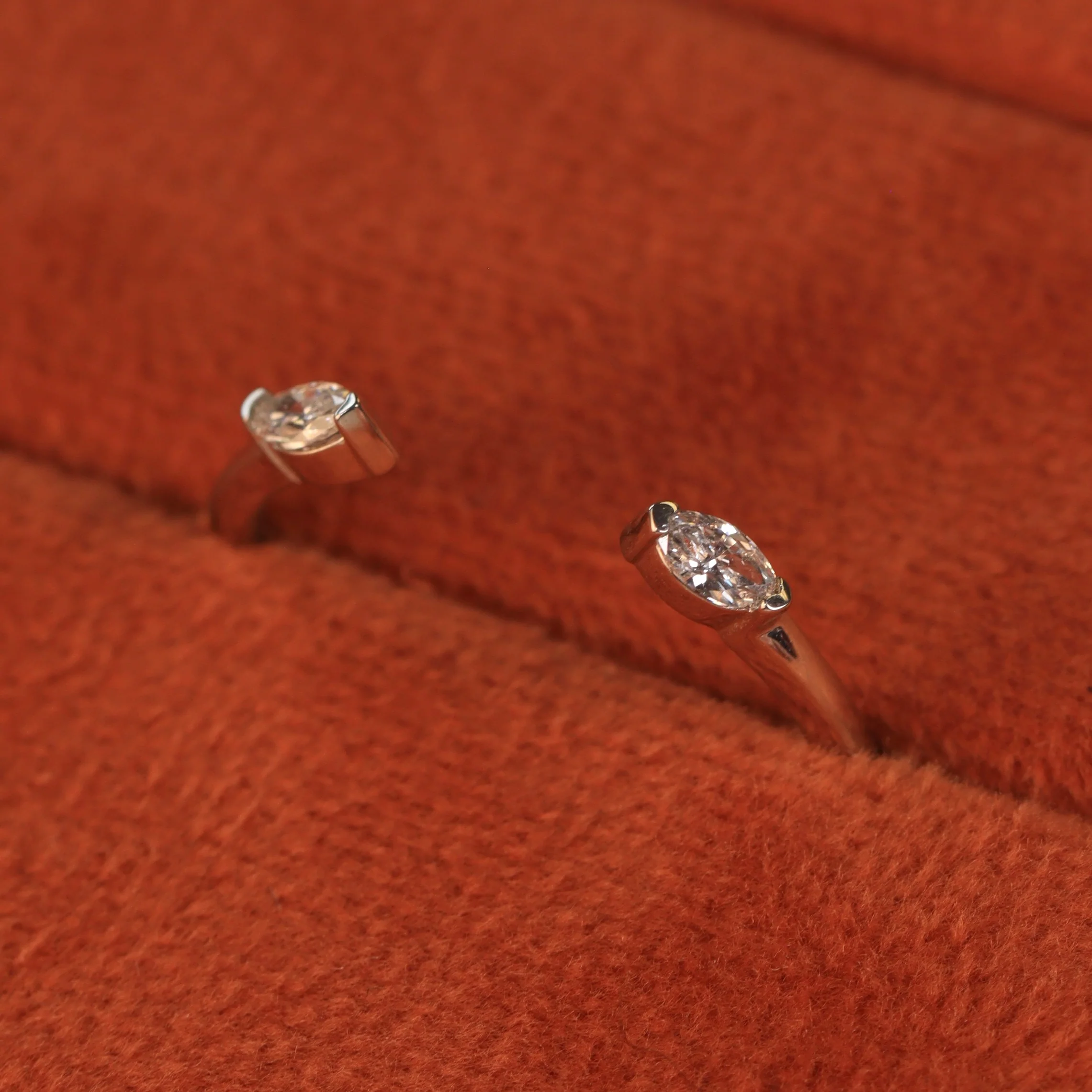 Athena - Marquise Cut Diamond Set Open Cuff Wedding Ring - Made-to-Order - Image 6