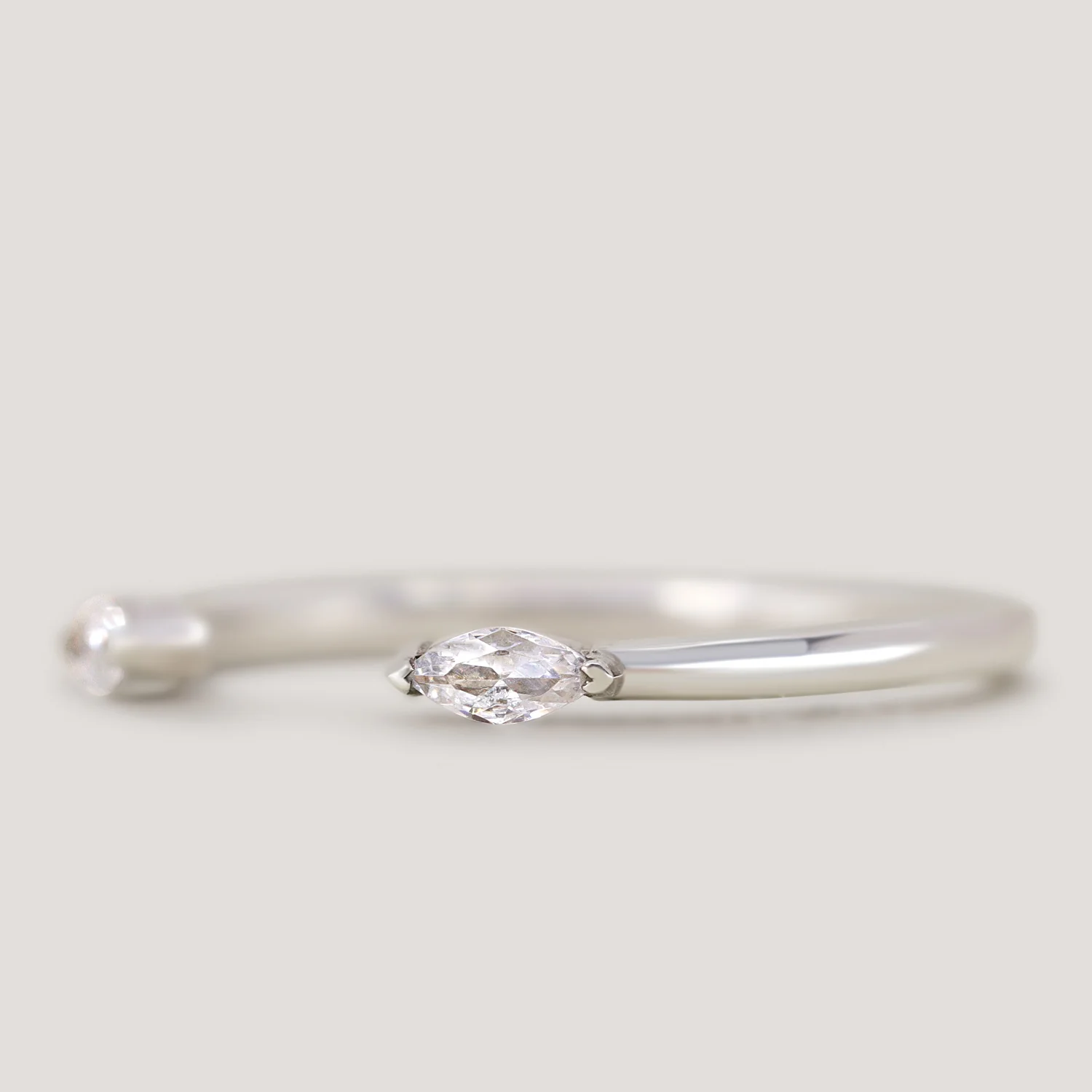 Athena - Marquise Cut Diamond Set Open Cuff Wedding Ring - Made-to-Order - Image 7