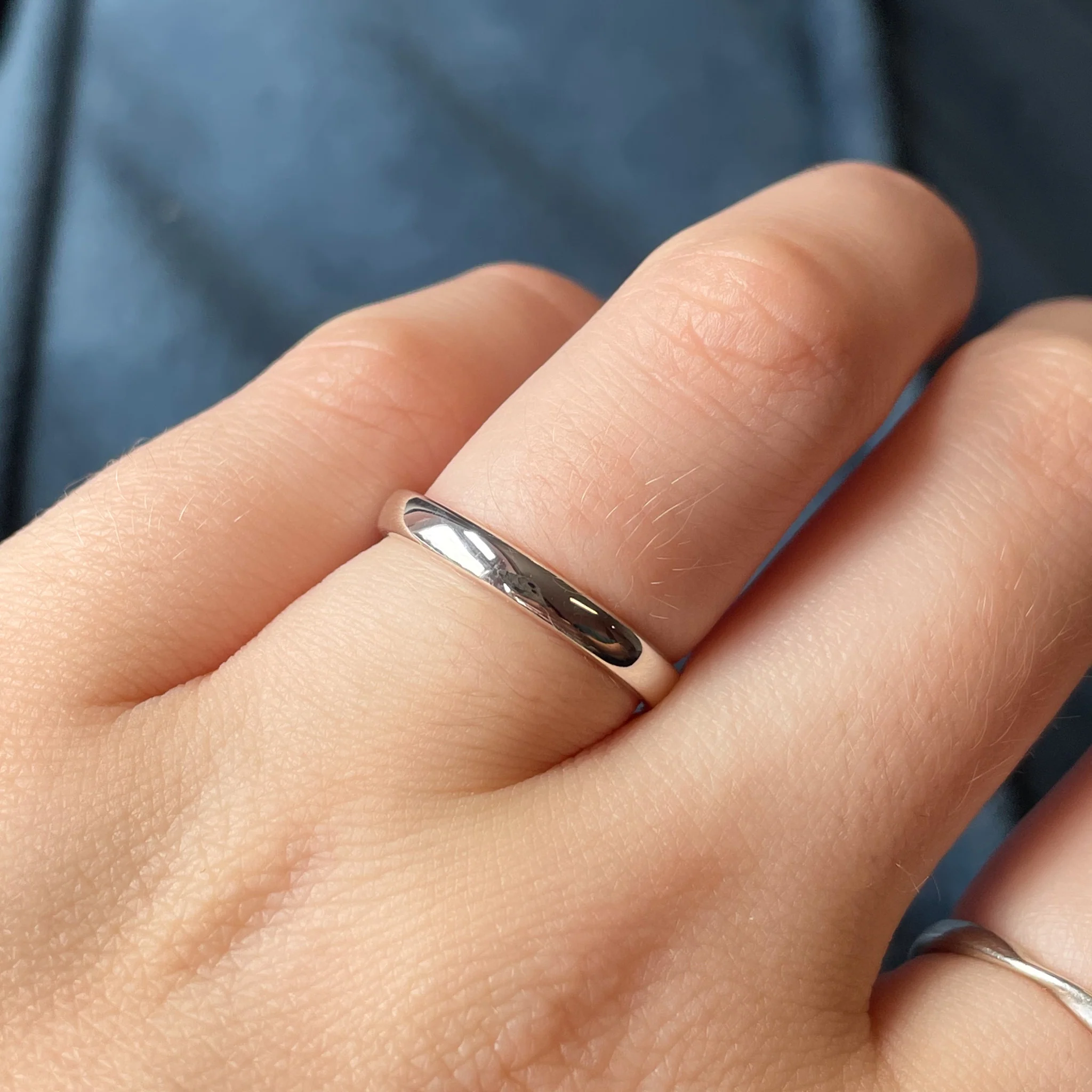 Barnaby - Hidden Pattern Honeycomb Slim Wedding Ring - Made-to-Order - Image 3