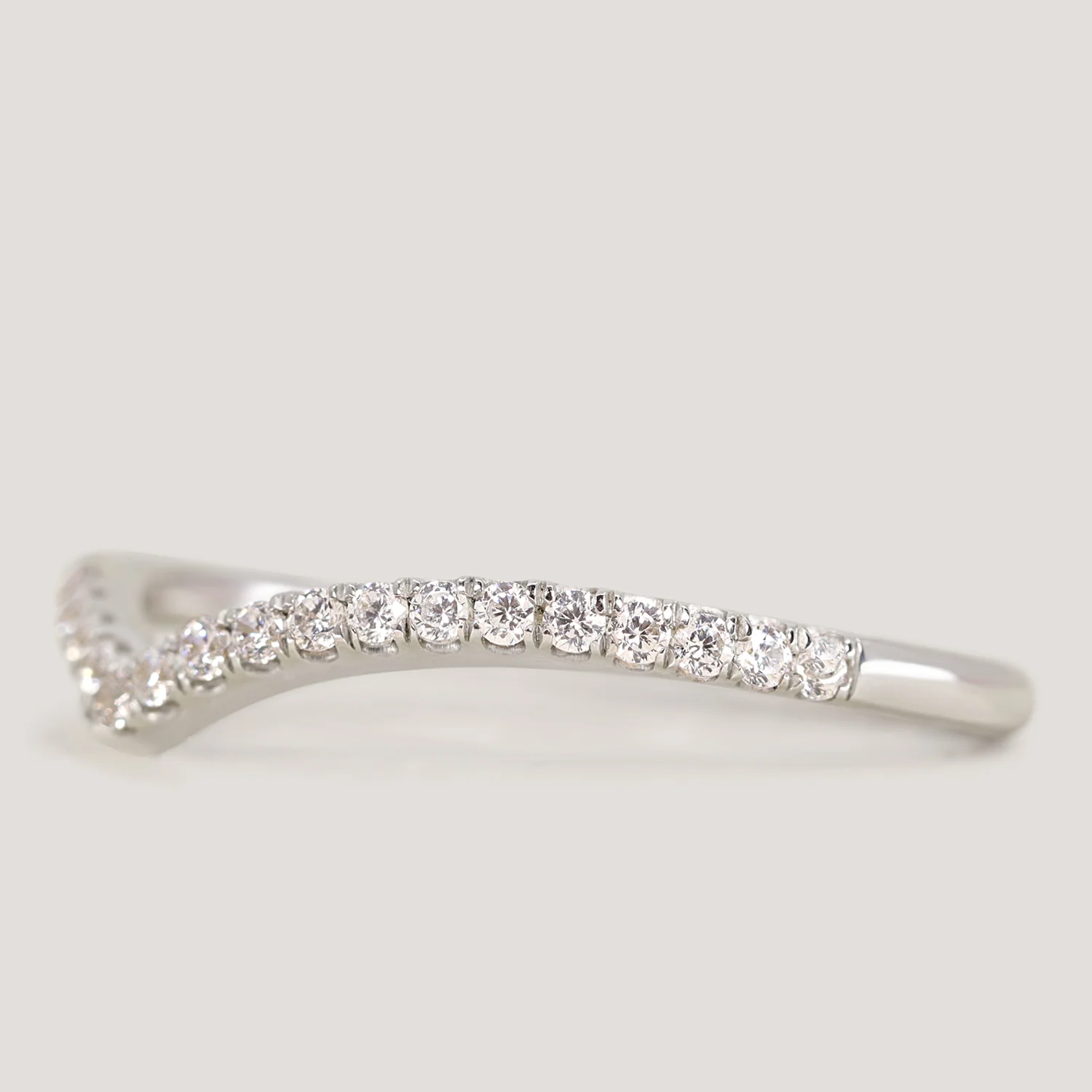 Ellis - Diamond Set Wishbone Wedding Ring - Made-to-Order - Image 3