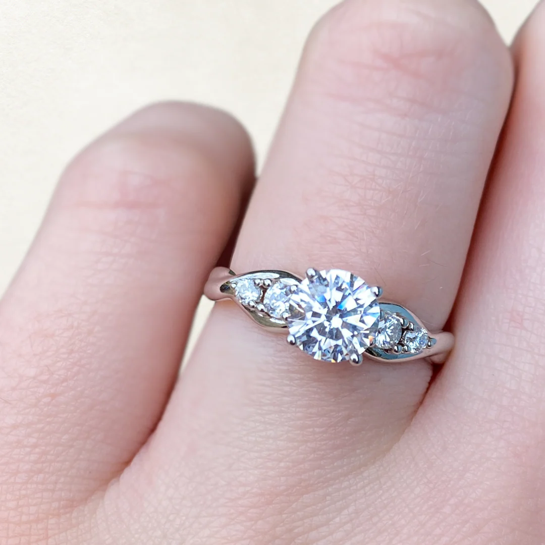 Corinne - Round Lab Grown Diamond Five Stone Made-to-Order Engagement Ring - Image 3