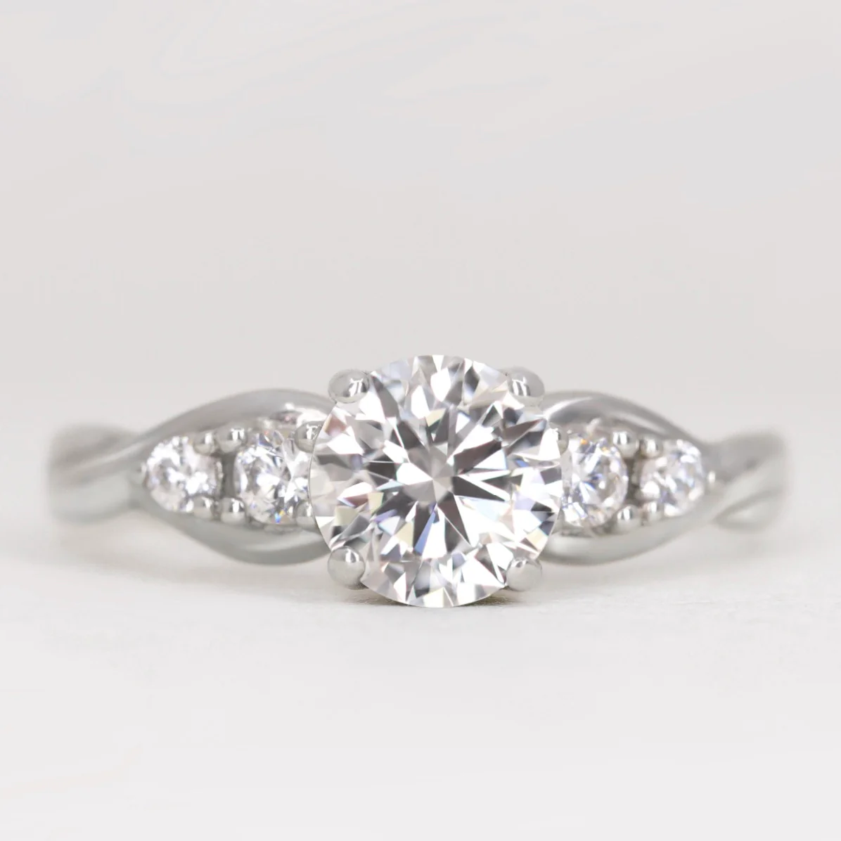Corinne - Round Lab Grown Diamond Five Stone Made-to-Order Engagement Ring - Image 4