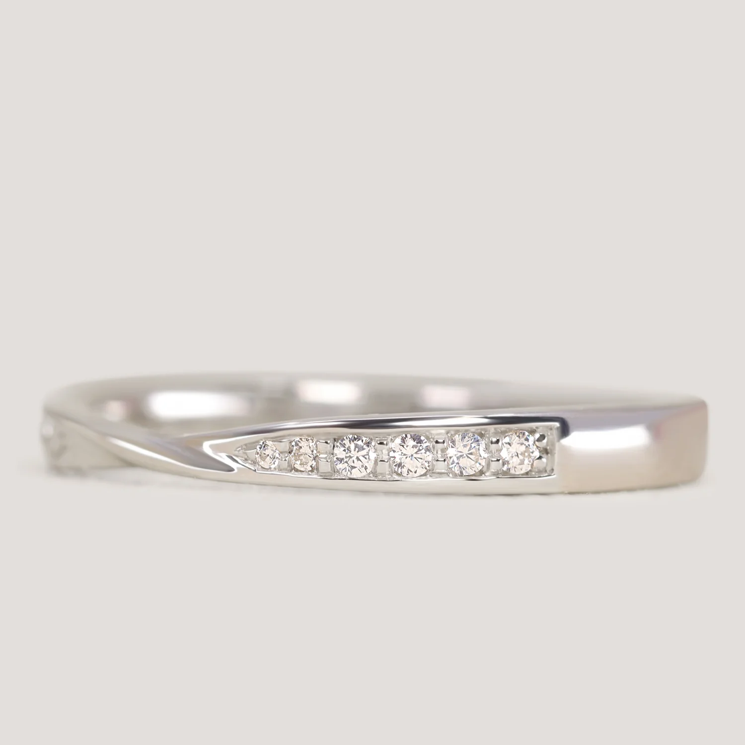 Valerie - Diamond Set Ribbon Twist Wedding Ring - Made to Order - Image 3