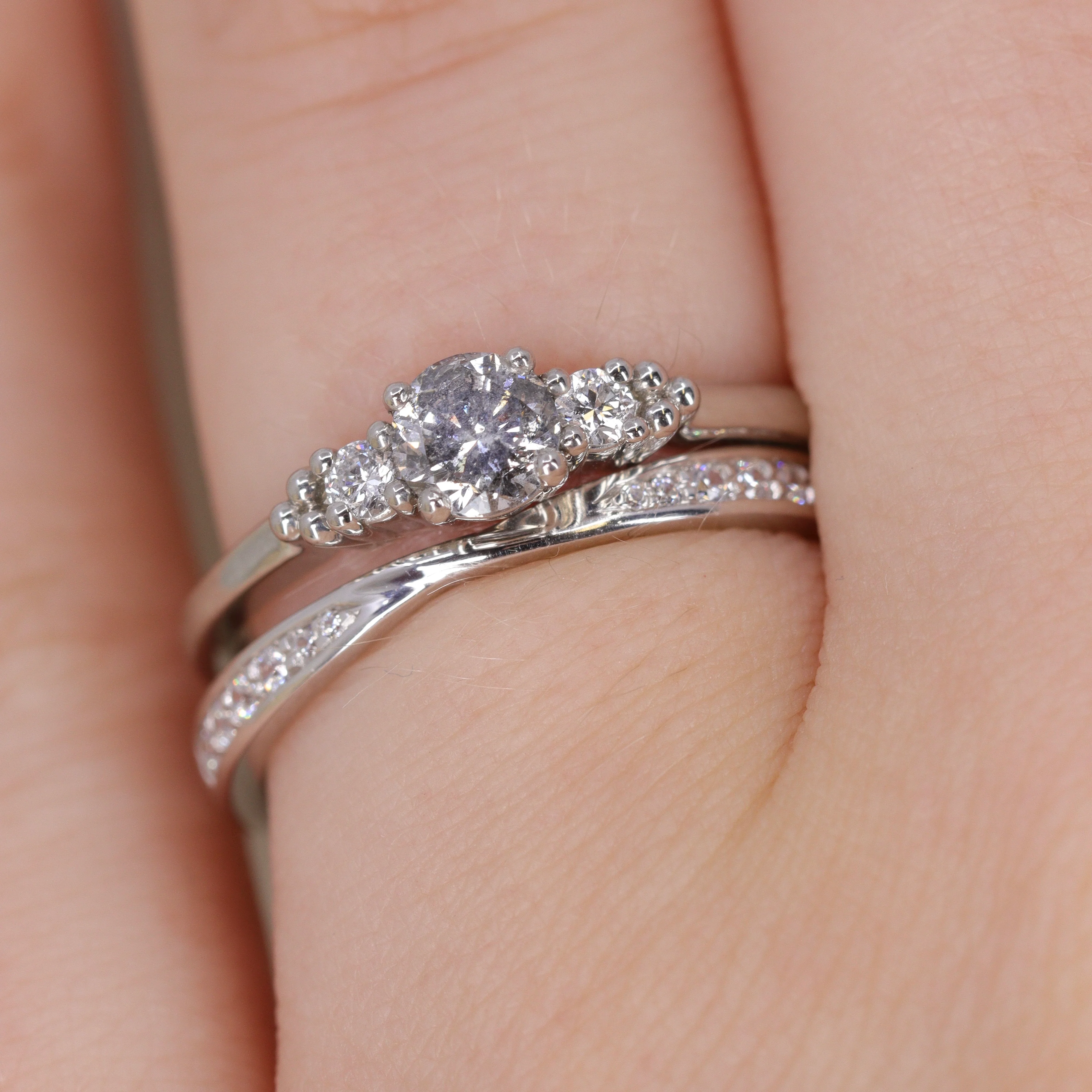 Valerie - Diamond Set Ribbon Twist Wedding Ring - Made to Order - Image 5