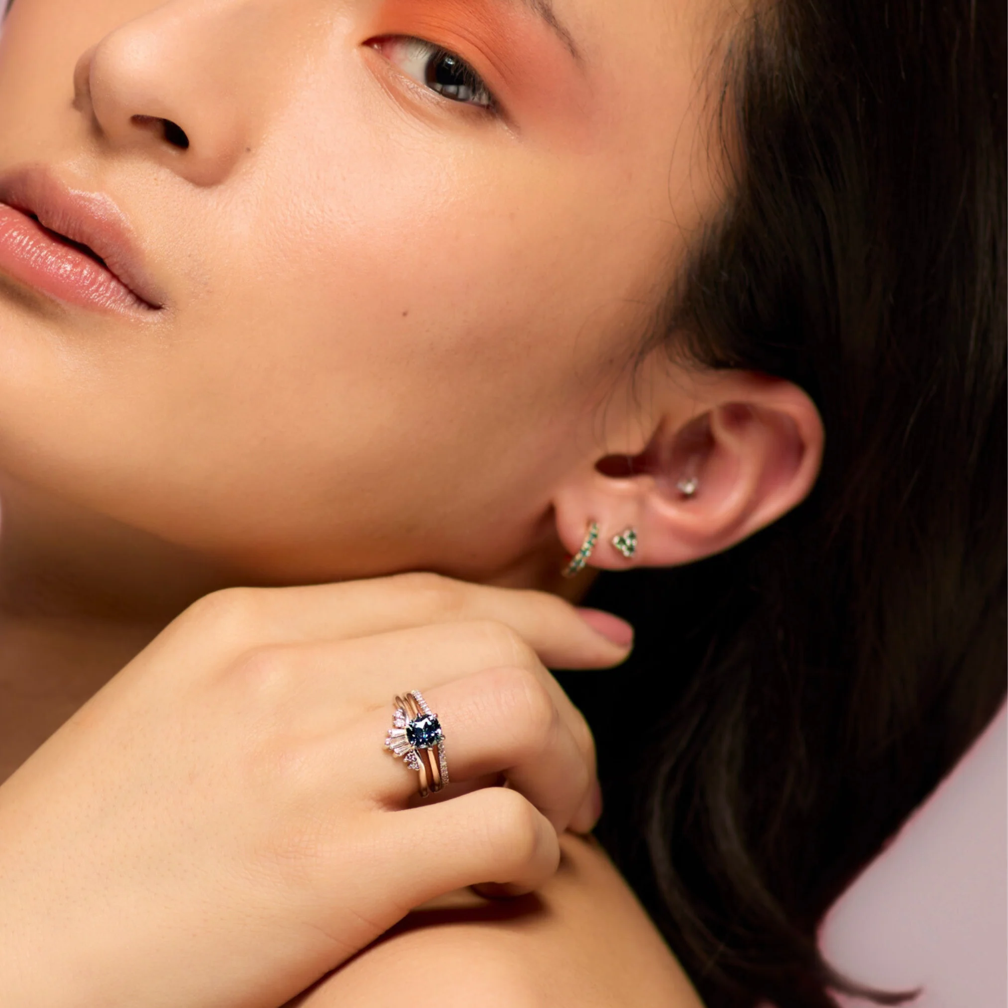 Diana - Tapered Baguette and Round Diamond Set Tiara Wedding Ring - Made-to-Order - Image 8