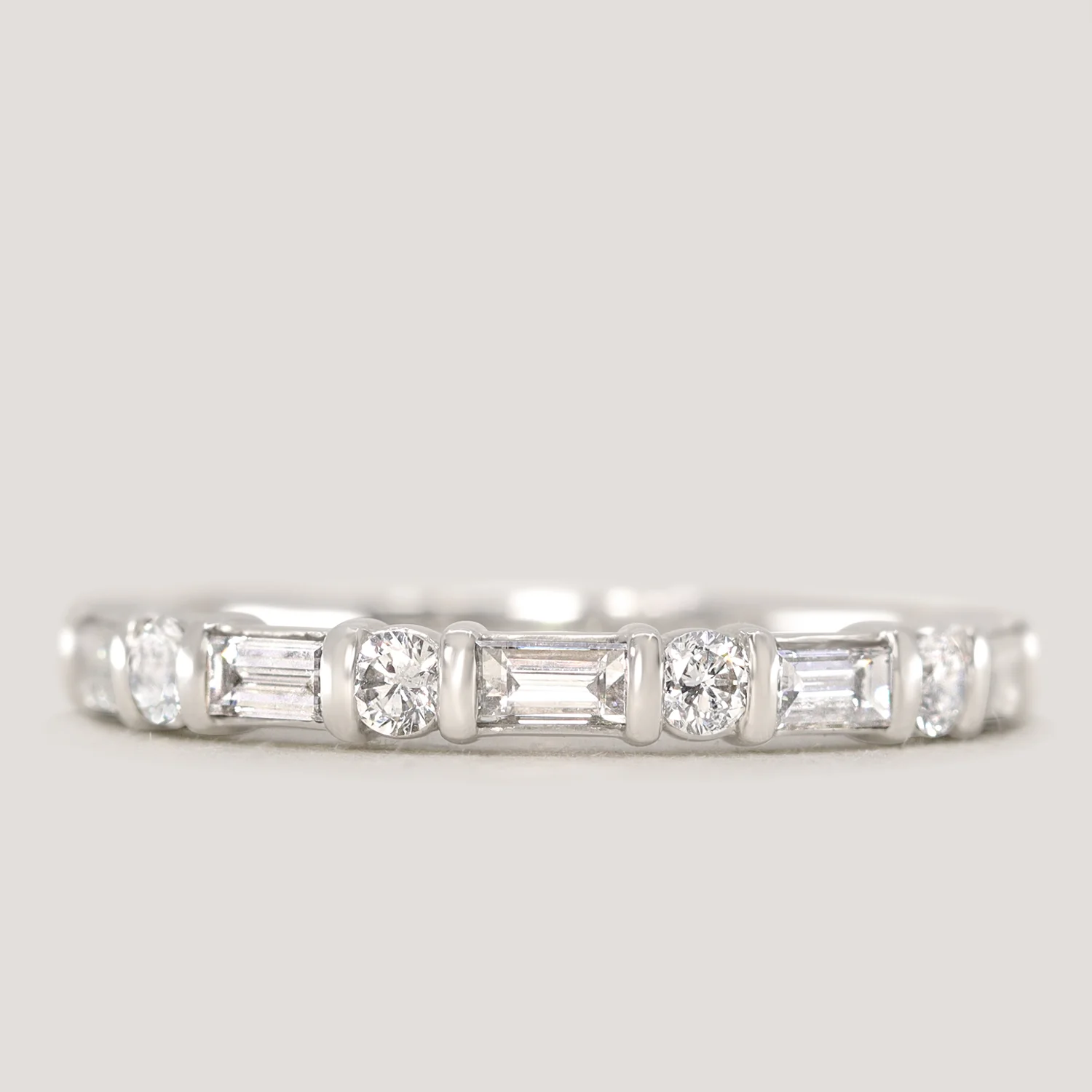 Elena - Art Deco Lab Grown Diamond Set Half Eternity Wedding Ring - Made-to-Order - Image 3