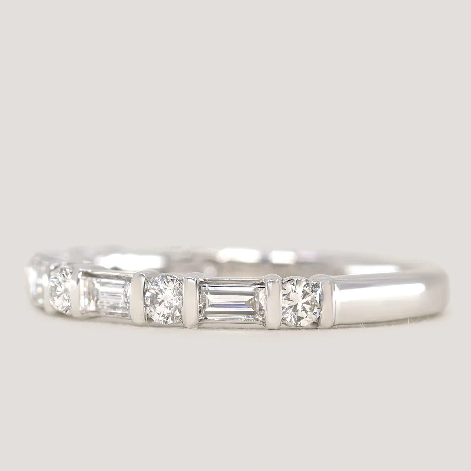 Elena - Art Deco Lab Grown Diamond Set Half Eternity Wedding Ring - Made-to-Order - Image 5