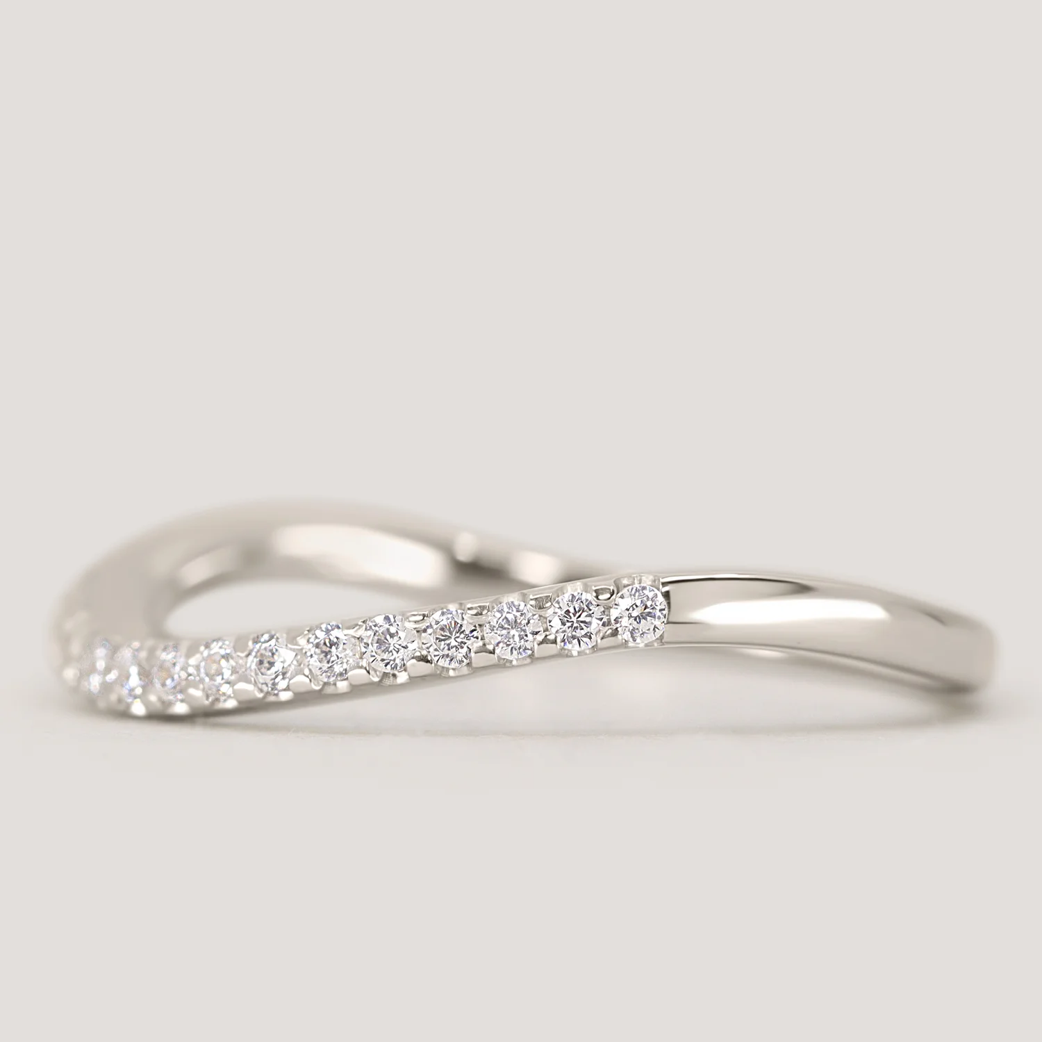 Ellis - Diamond Set Wave Shaped Wedding Ring - Made-to-Order - Image 5