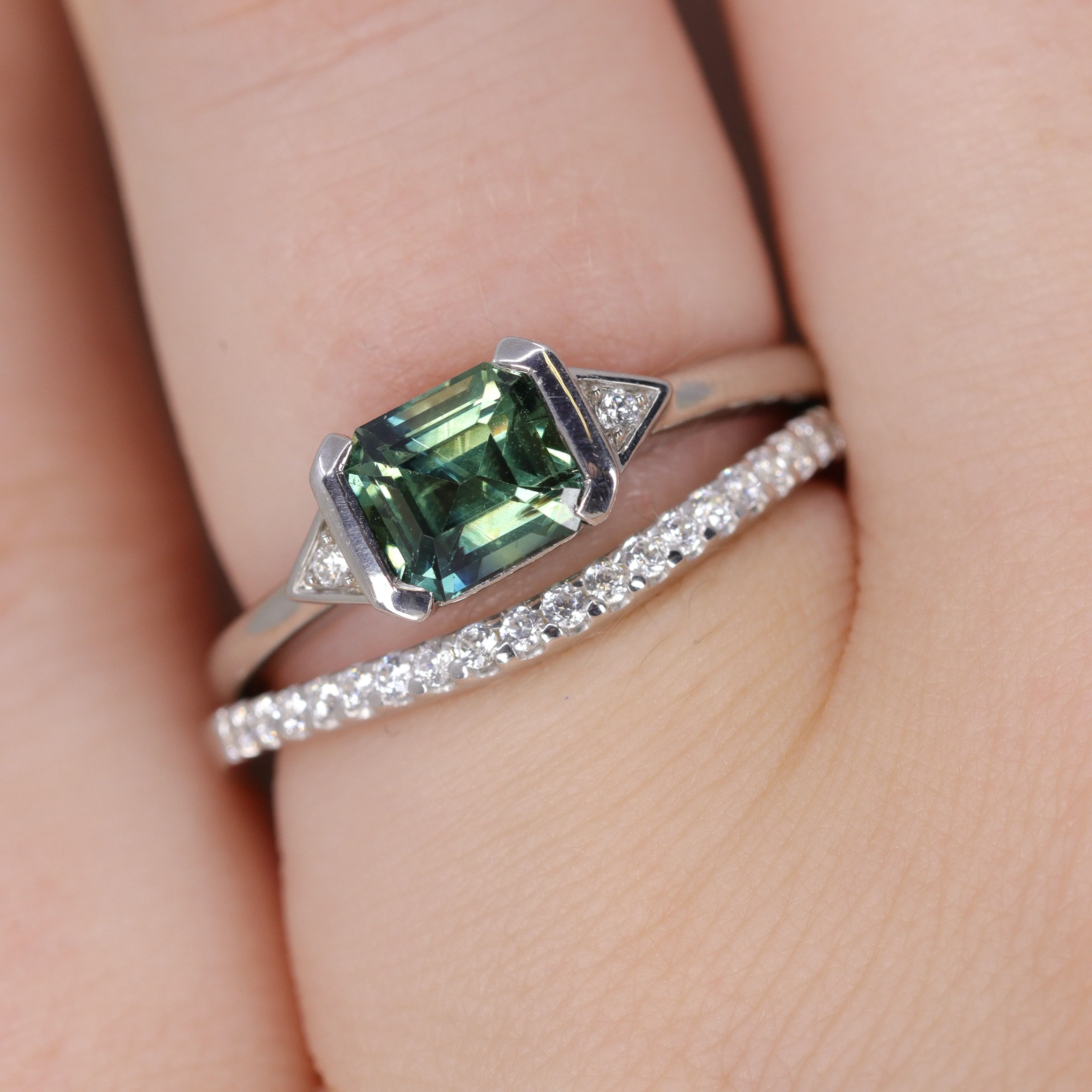 Ellis - Diamond Set Wave Shaped Wedding Ring - Made-to-Order - Image 6