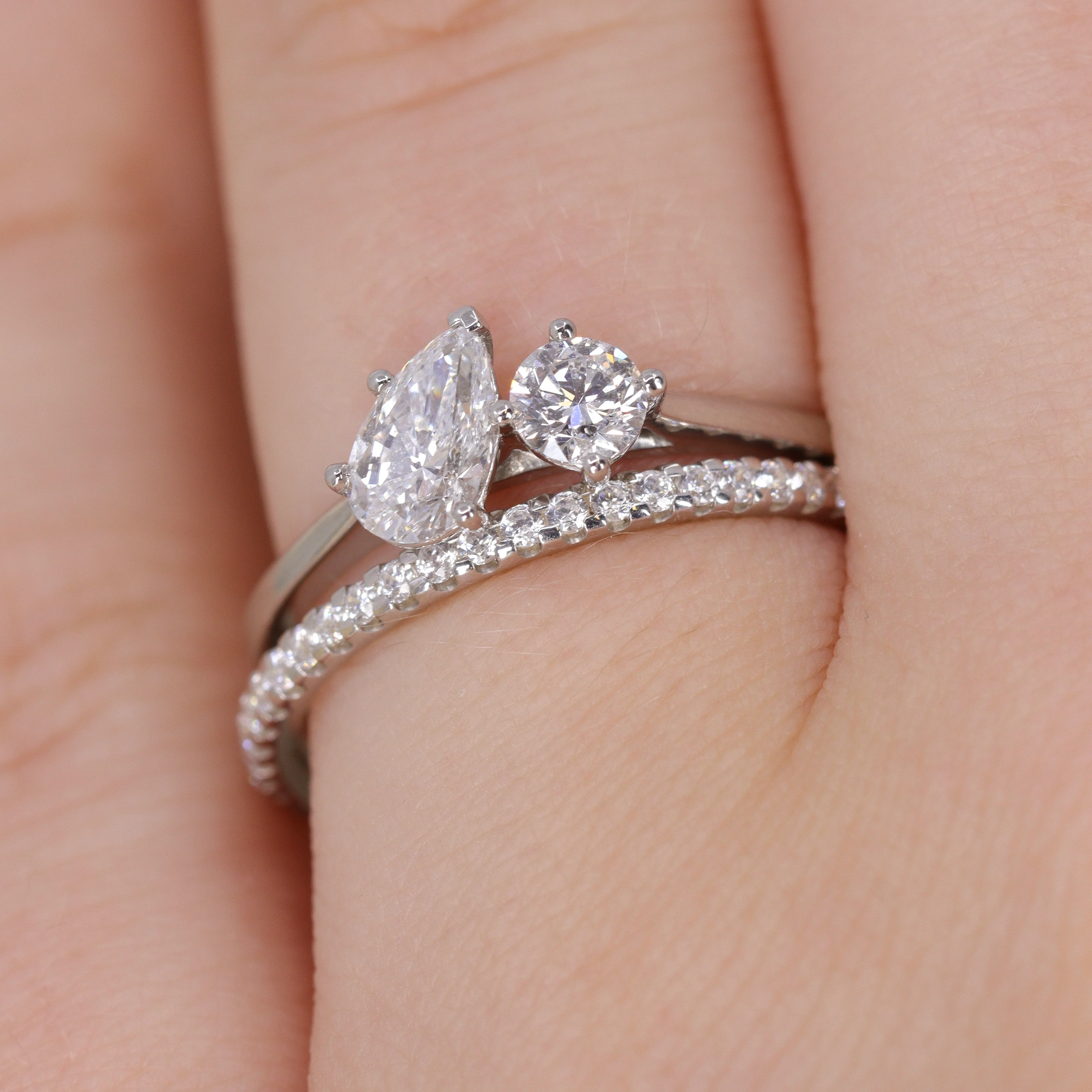 Ellis - Diamond Set Half Eternity Straight Wedding Ring - Made-to-Order - Image 4