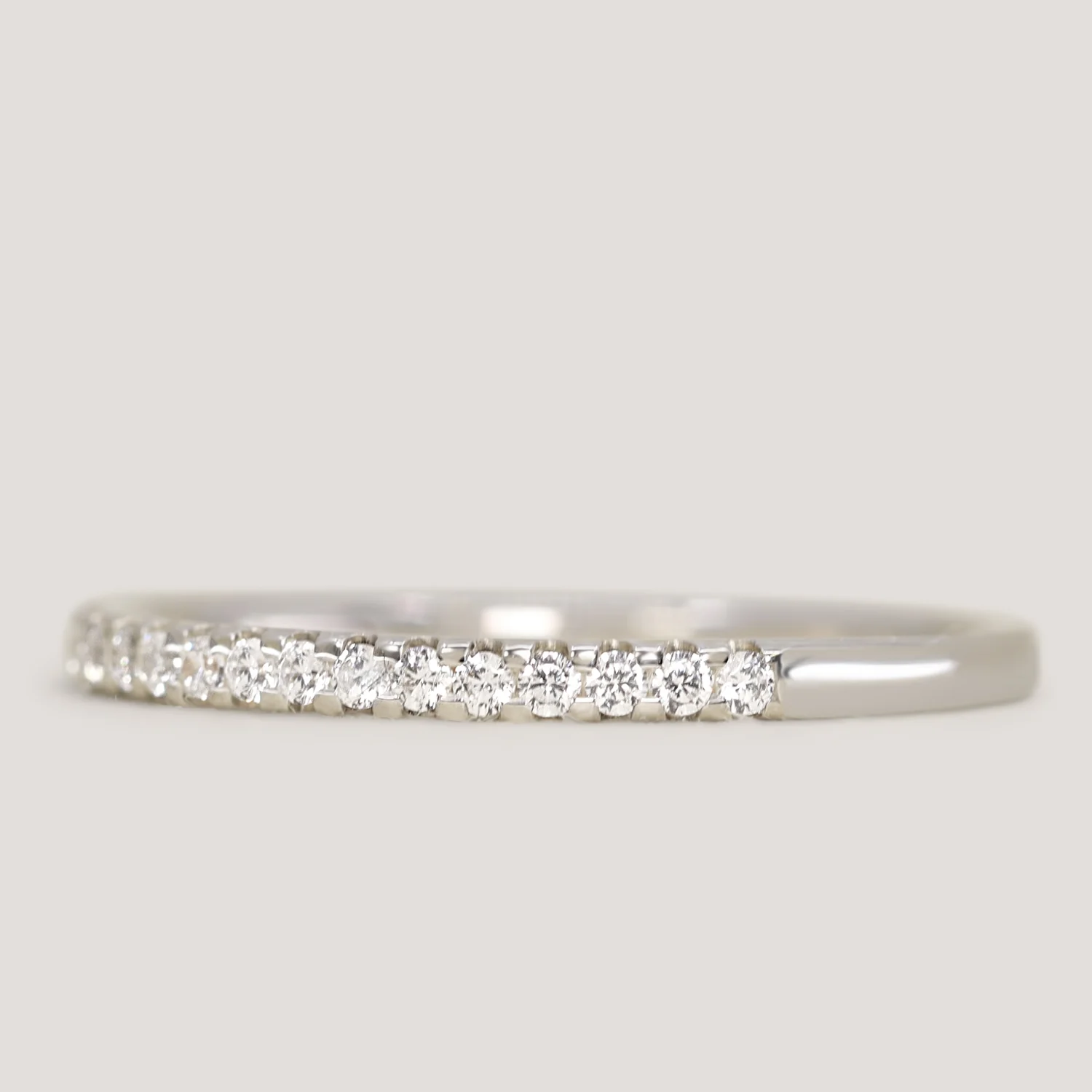 Ellis - Diamond Set Half Eternity Straight Wedding Ring - Made-to-Order - Image 5
