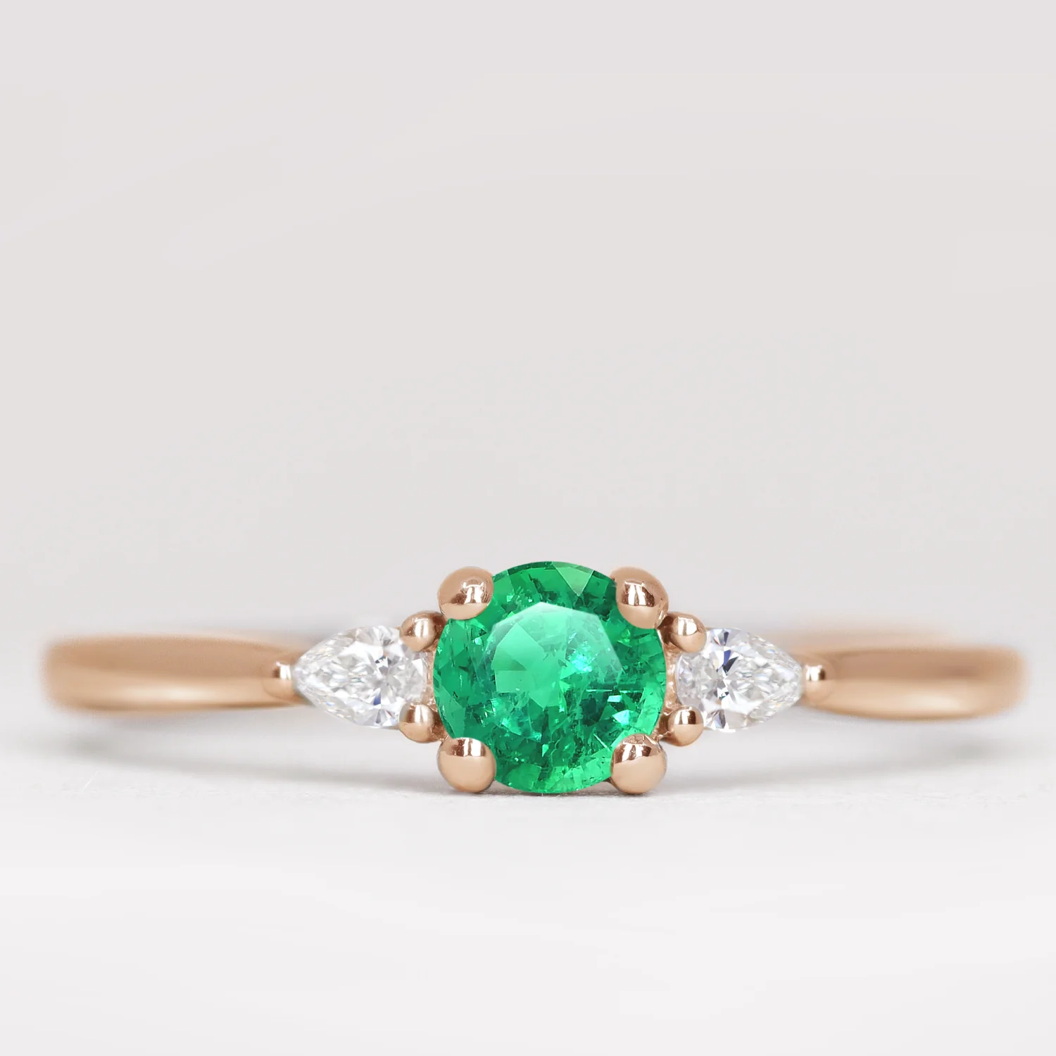 Elspeth - Round Cut Coloured Gemstone Trilogy Made-to-Order Engagement Ring - Image 10