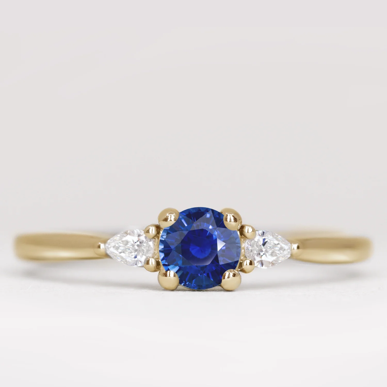 Elspeth - Round Cut Coloured Gemstone Trilogy Made-to-Order Engagement Ring - Image 16