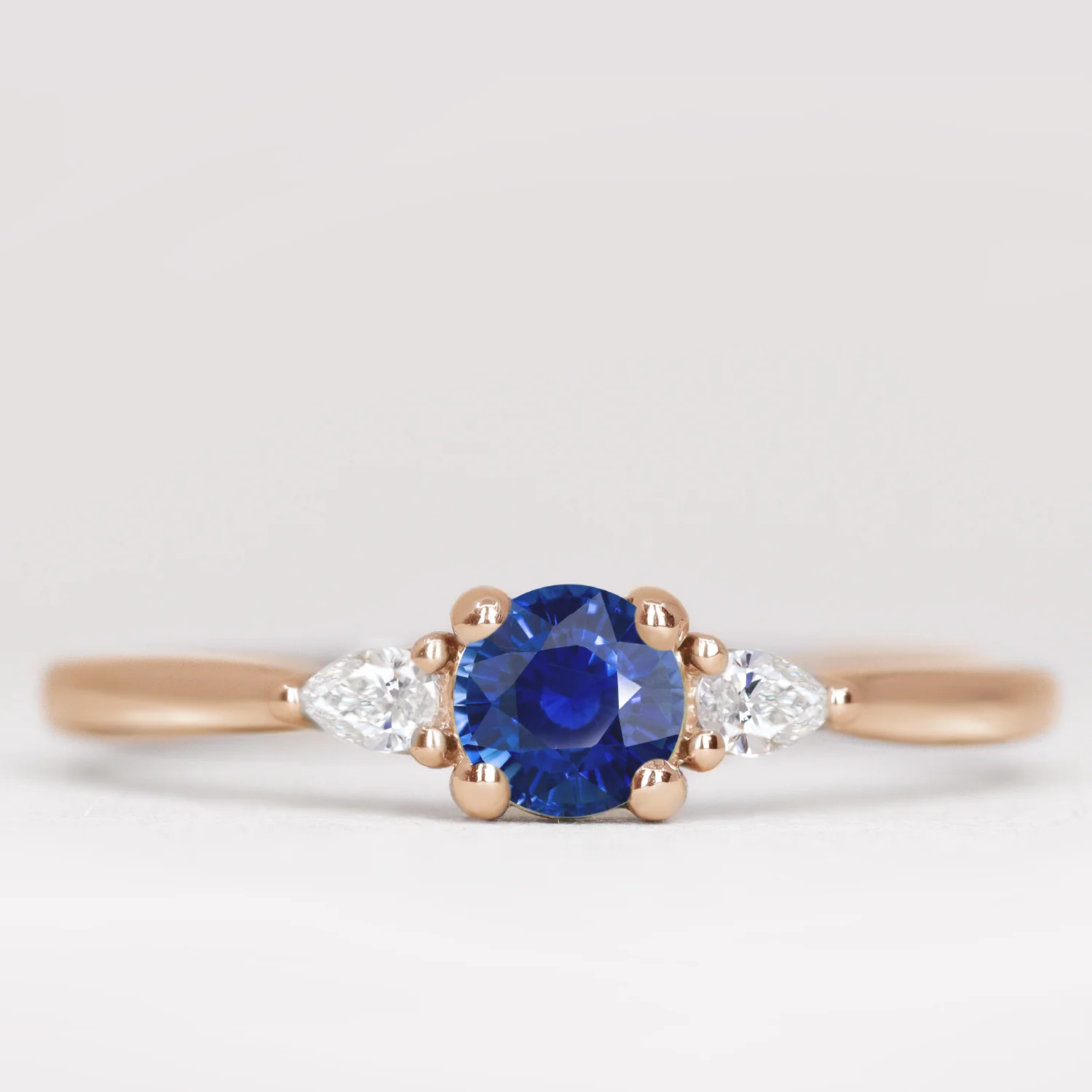 Elspeth - Round Cut Coloured Gemstone Trilogy Made-to-Order Engagement Ring - Image 17