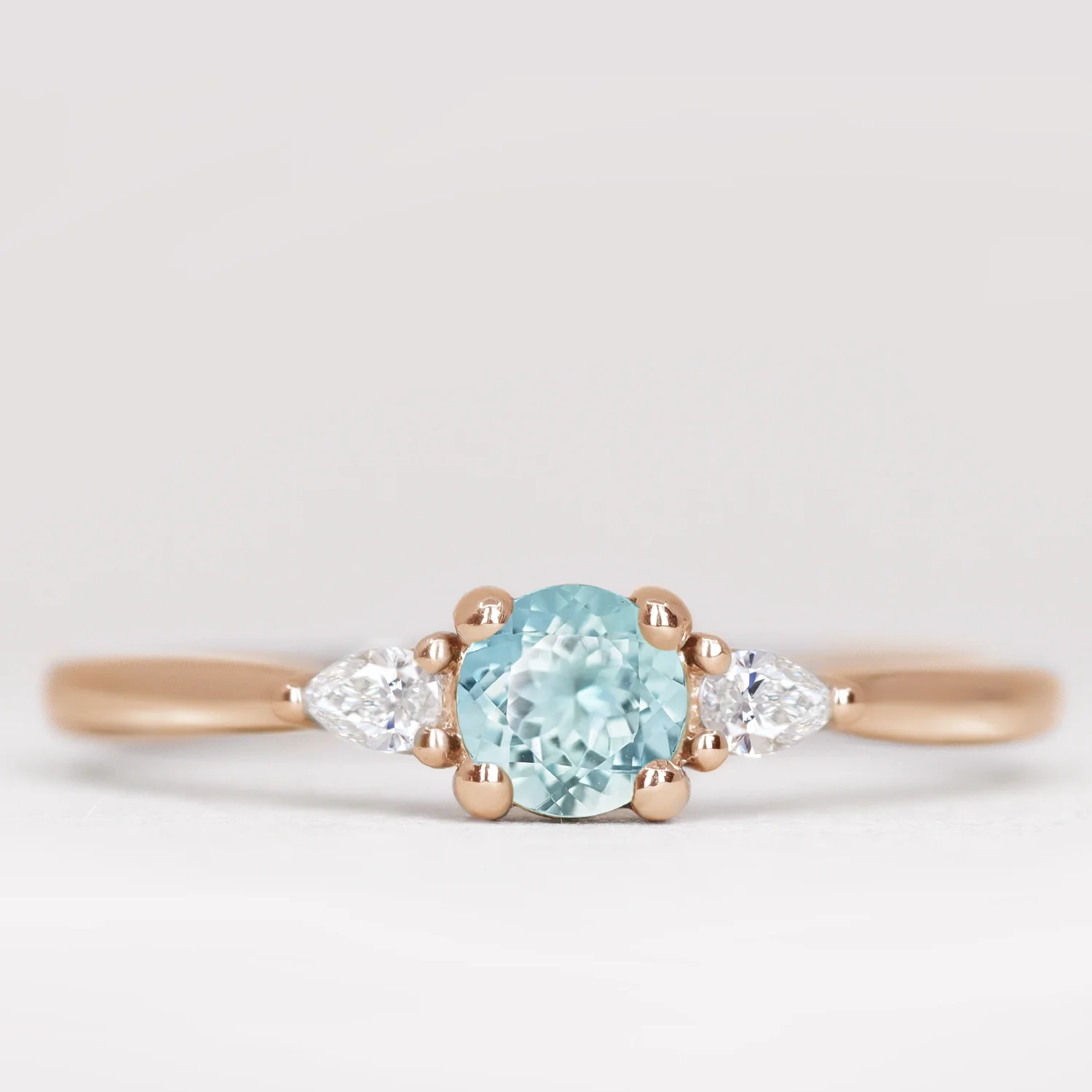 Elspeth - Round Cut Coloured Gemstone Trilogy Made-to-Order Engagement Ring - Image 6