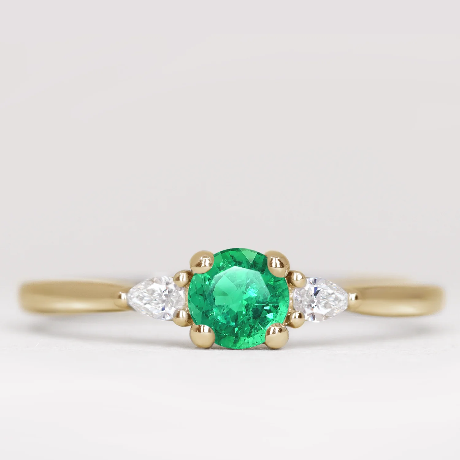 Elspeth - Round Cut Coloured Gemstone Trilogy Made-to-Order Engagement Ring - Image 8