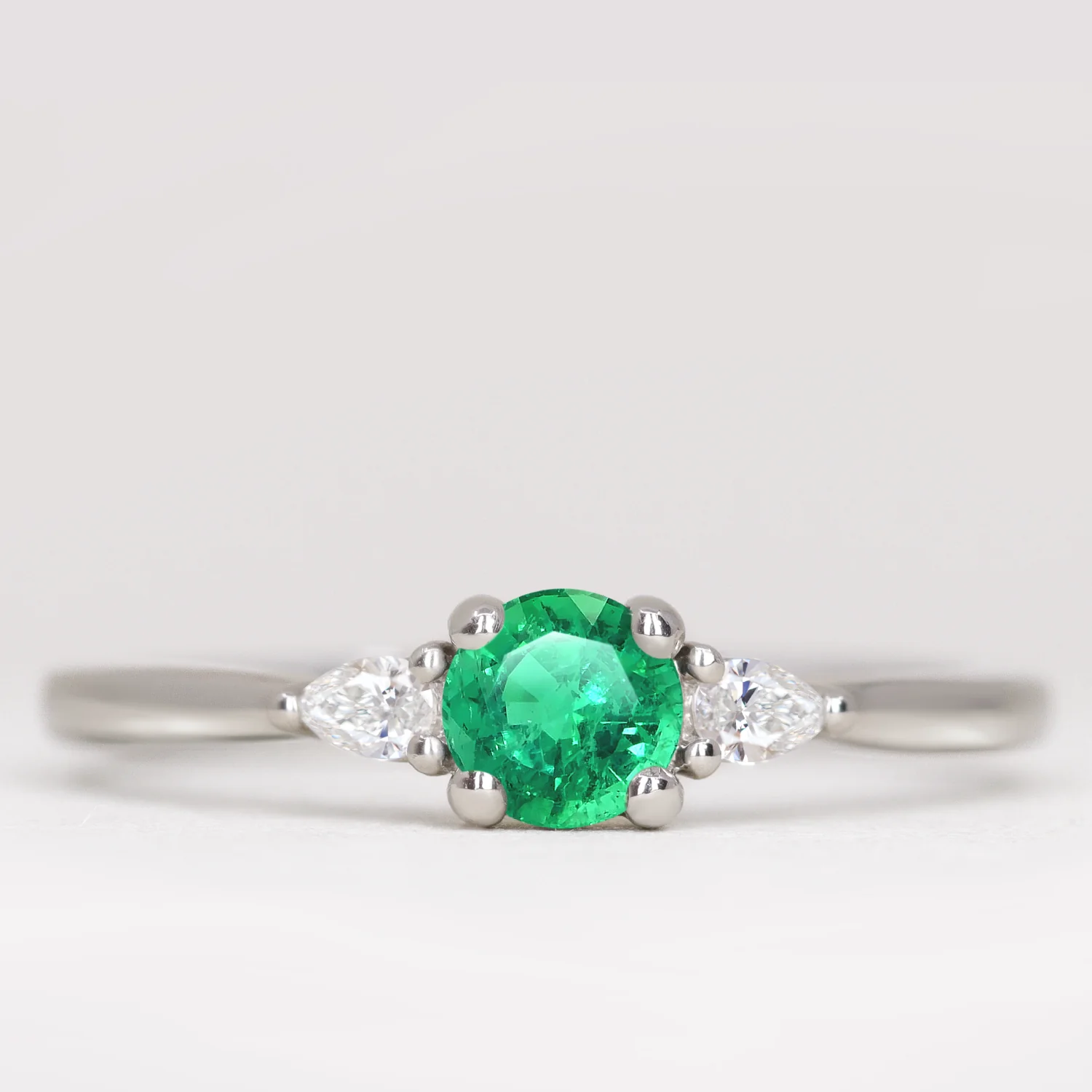Elspeth - Round Cut Coloured Gemstone Trilogy Made-to-Order Engagement Ring - Image 9