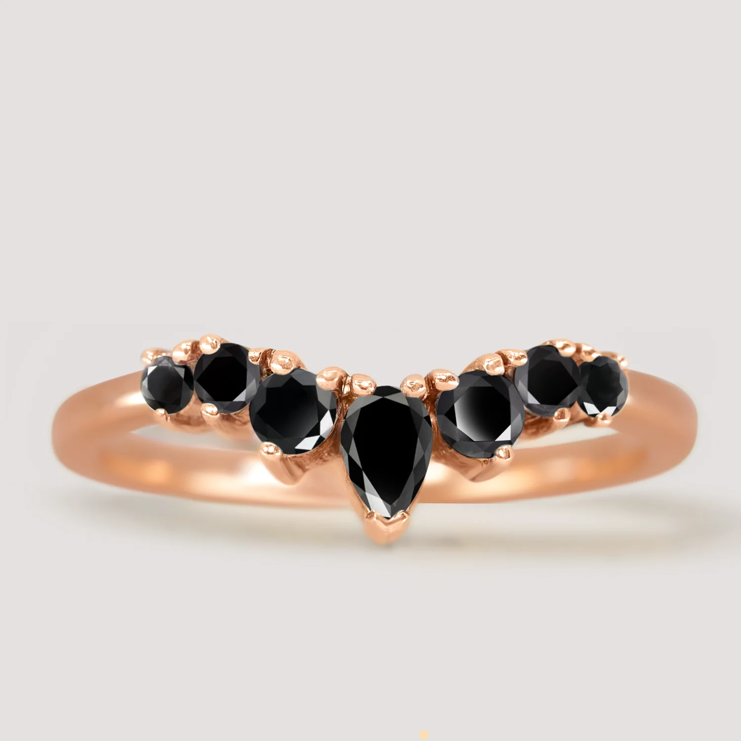 Emma - Black Diamond Tiara Wedding Ring - Made-To-Order - Image 3