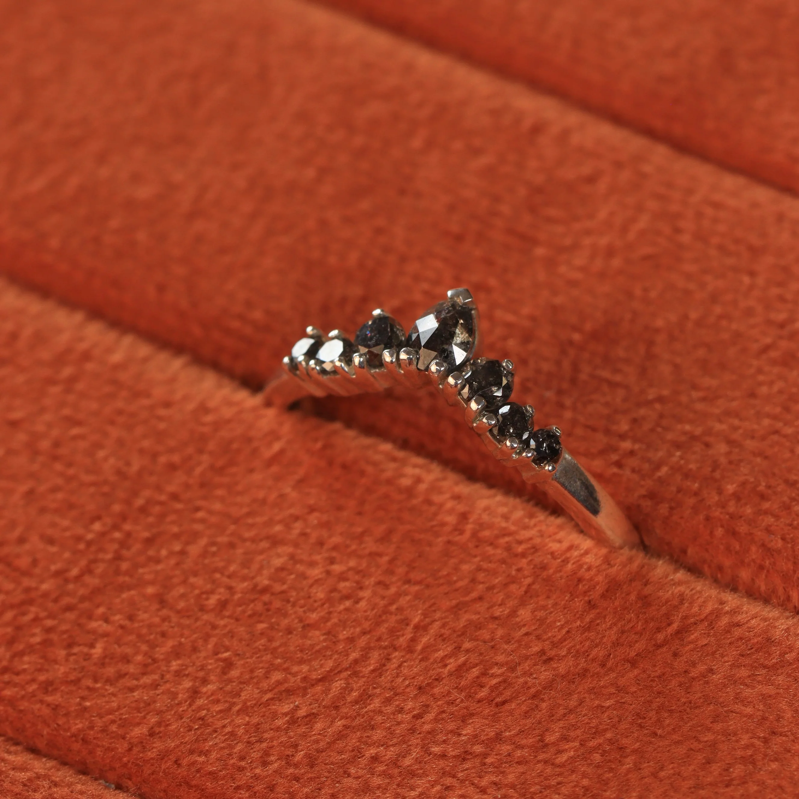 Emma - Salt and Pepper Diamond Tiara Wedding Ring - Made-To-Order - Image 7