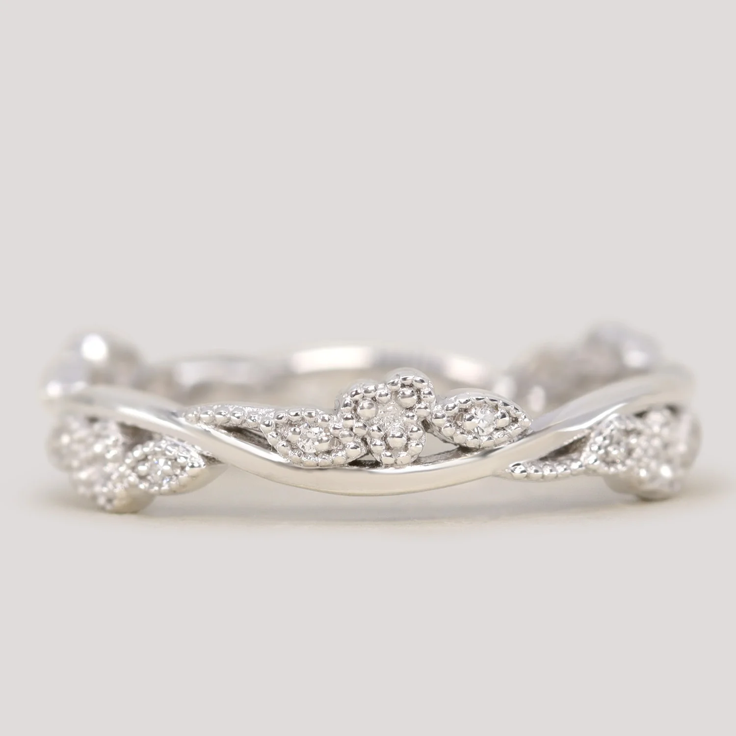 Evie - Floral Diamond Set Wedding Ring - Made-To-Order - Image 7