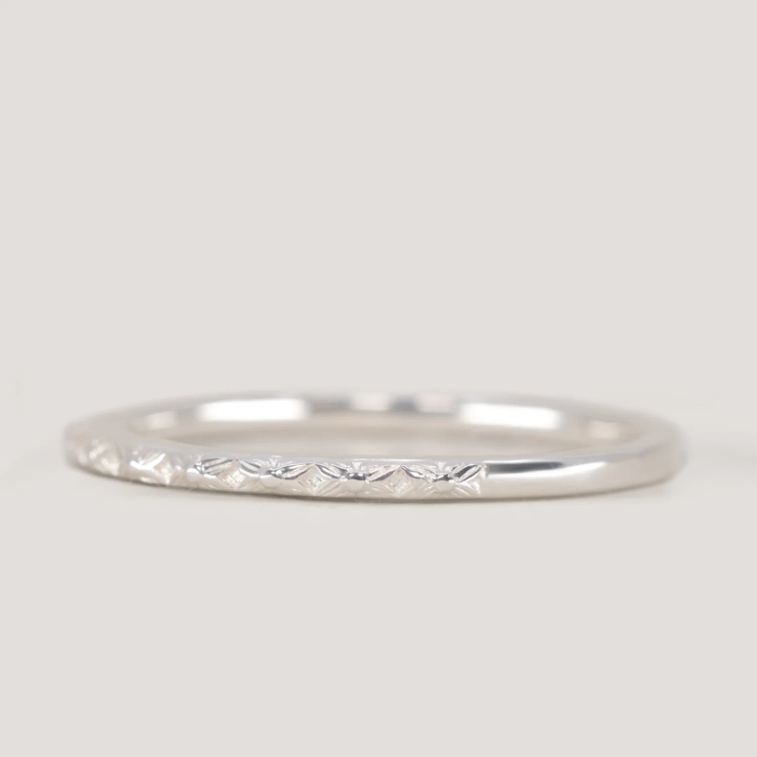 Flora - Floral Pattern Full or Half Eternity Straight Wedding Ring - Made-to-Order - Image 3