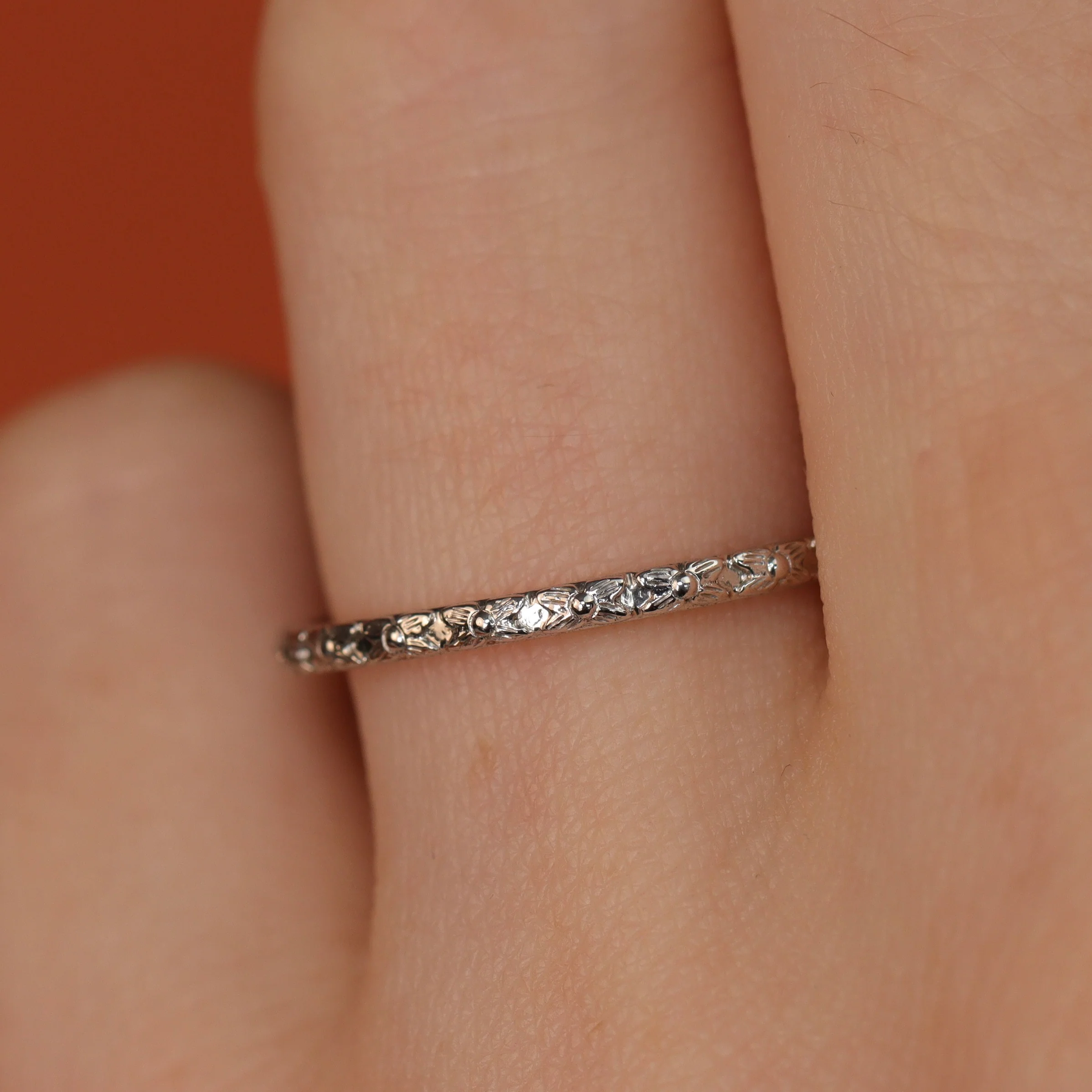 Flora - Floral Pattern Full or Half Eternity Straight Wedding Ring - Made-to-Order - Image 4