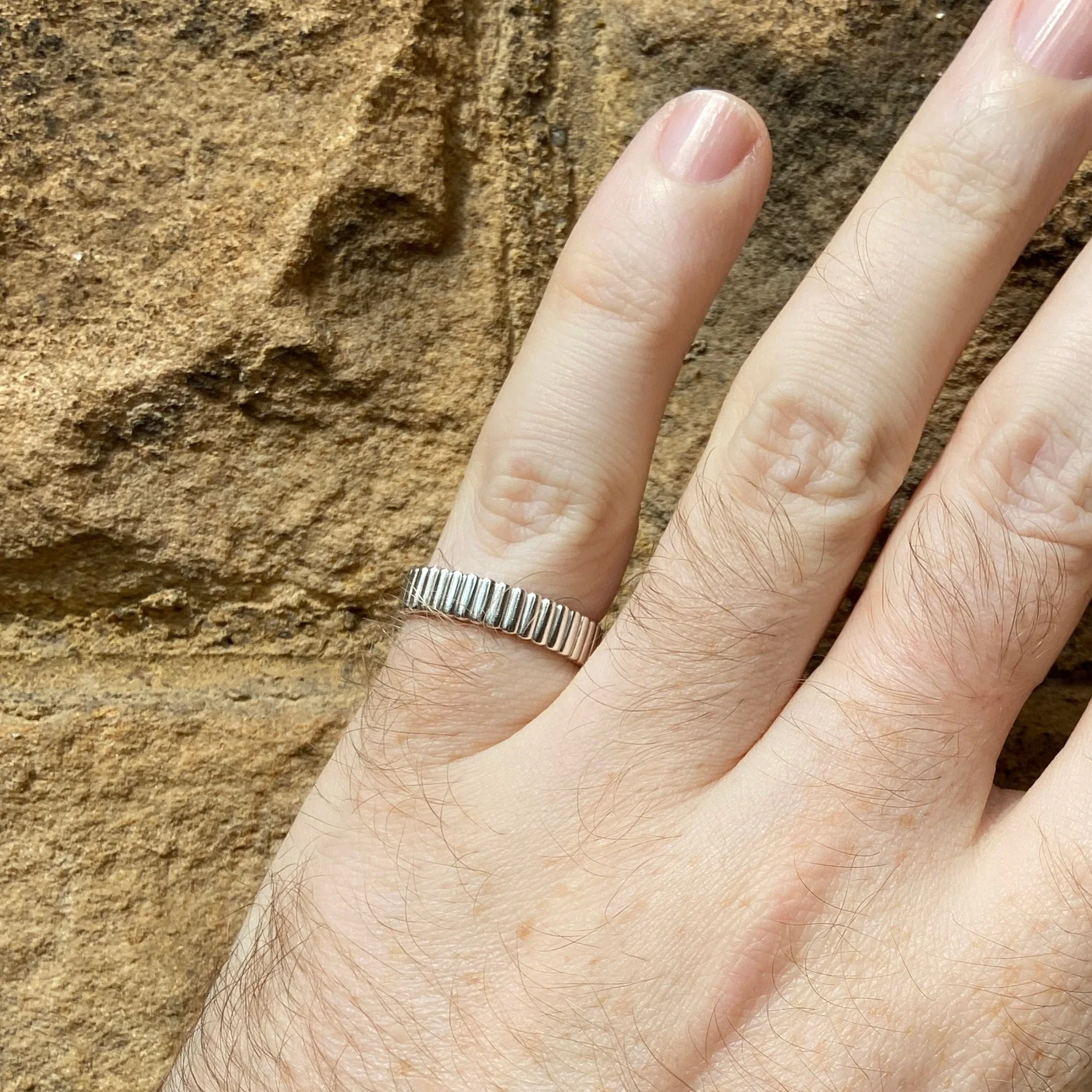 Gabrielle - Wide Patterned Wedding Ring - Made-to-Order - Image 4