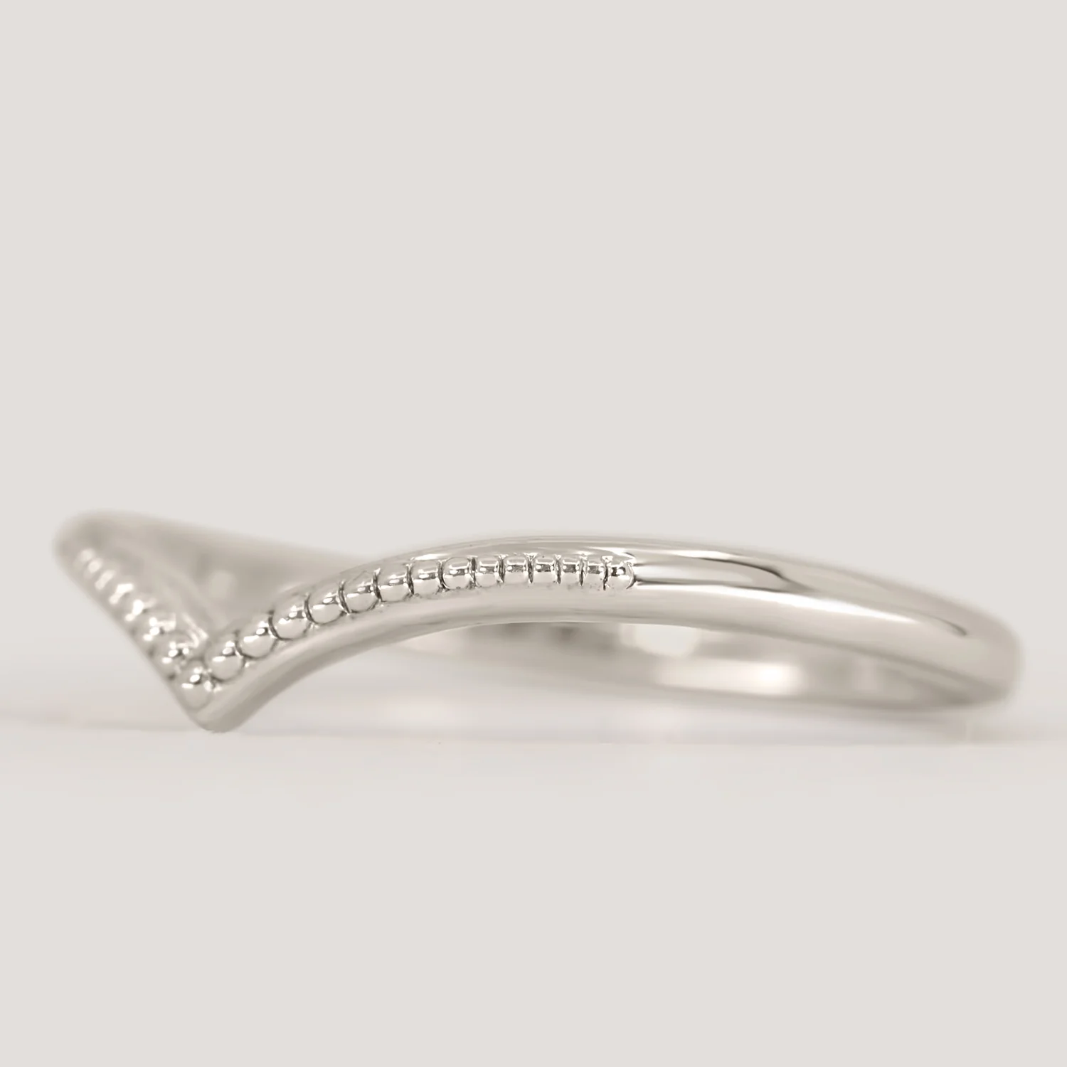 Hadley - Beaded Wishbone Wedding Ring - Made-to-Order - Image 4