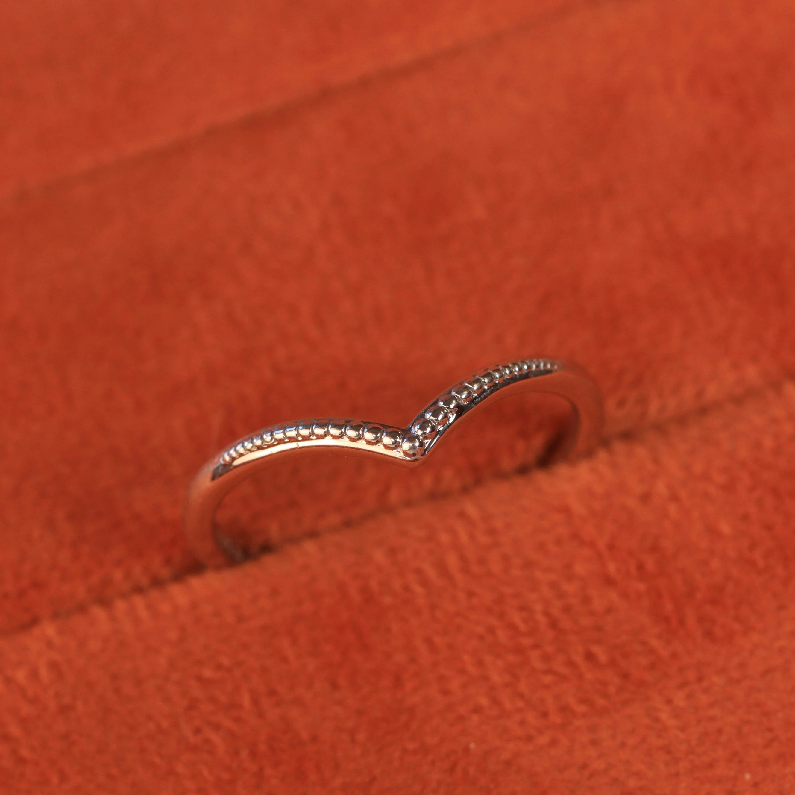 Hadley - Beaded Wishbone Wedding Ring - Made-to-Order - Image 7