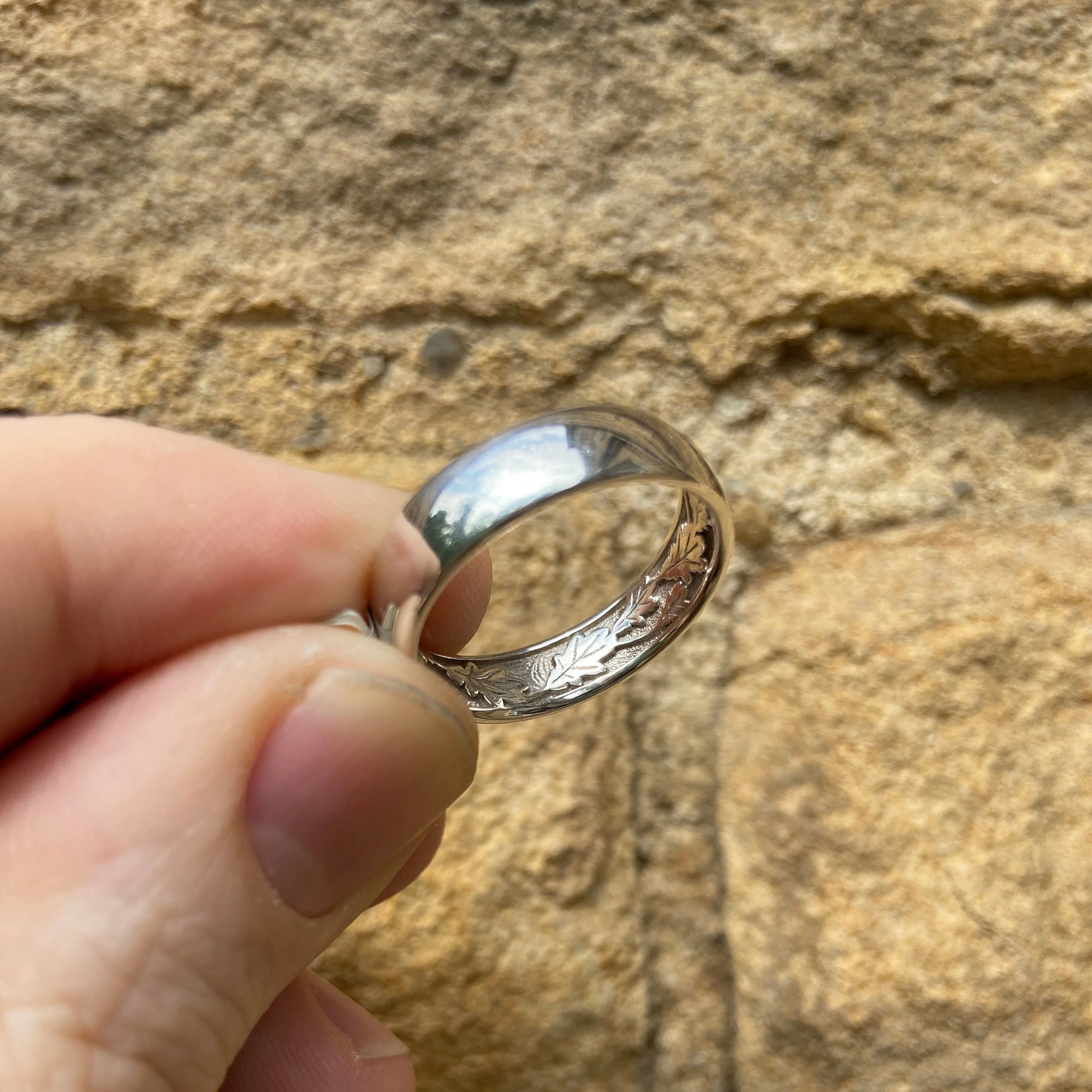 Xander - Hidden Leaves Unisex Wedding Ring - Made-to-Order - Image 3