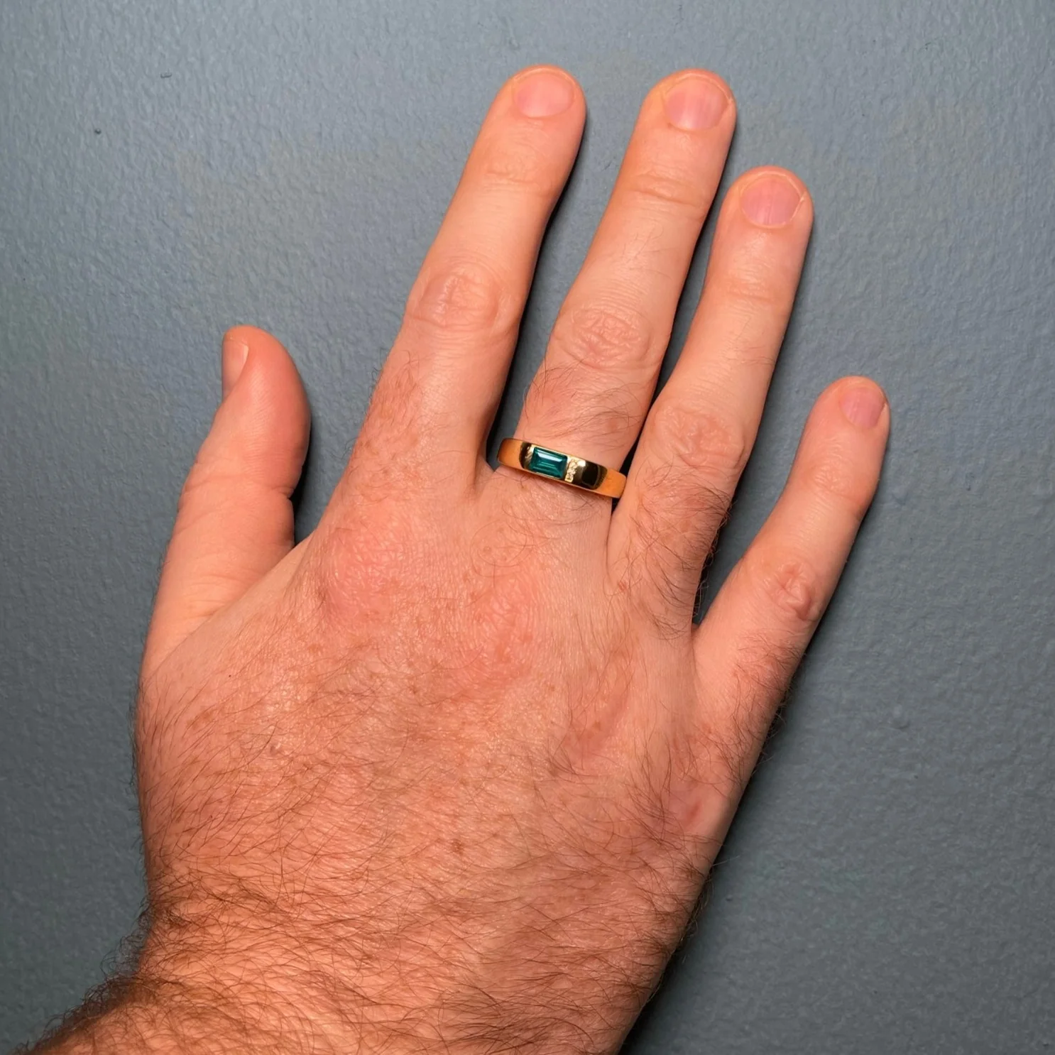 Jude - Baguette Cut Sapphire Solitaire Unisex Custom Engagement Ring - Image 3