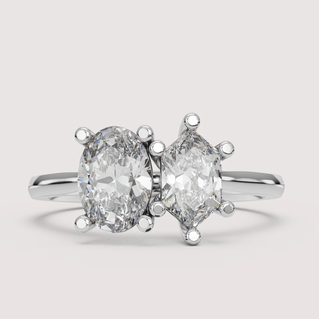 Juno - Toi et Moi Lab Grown Diamond Made-to-Order Engagement Ring - Image 5