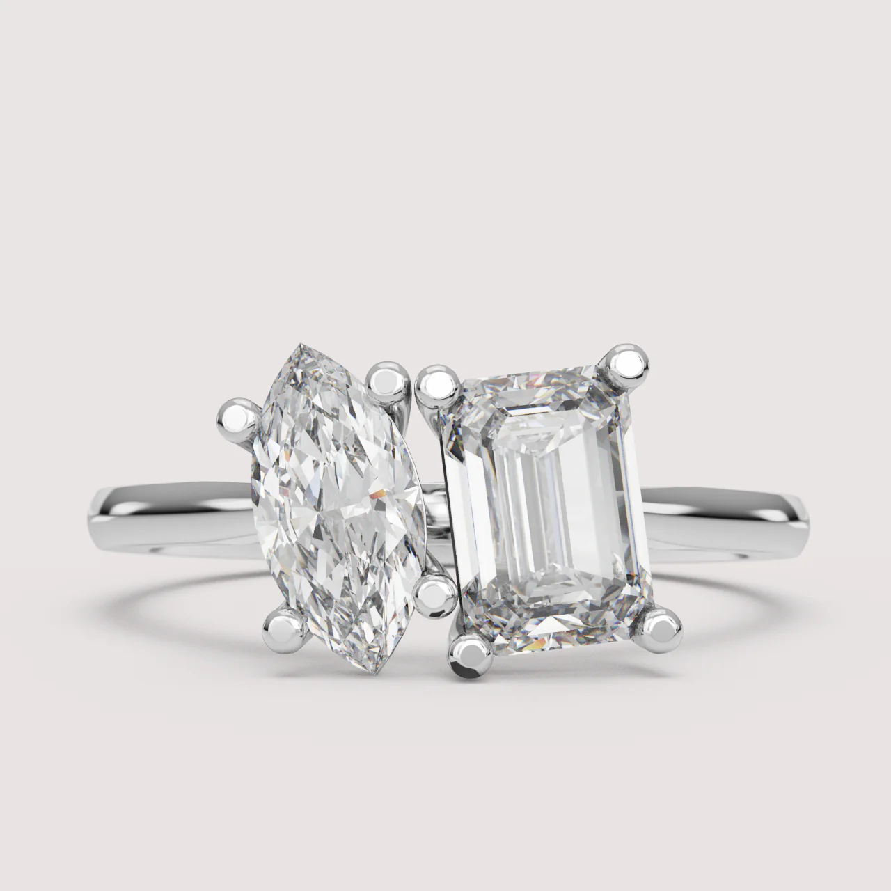 Juno - Toi et Moi Lab Grown Diamond Made-to-Order Engagement Ring - Image 8