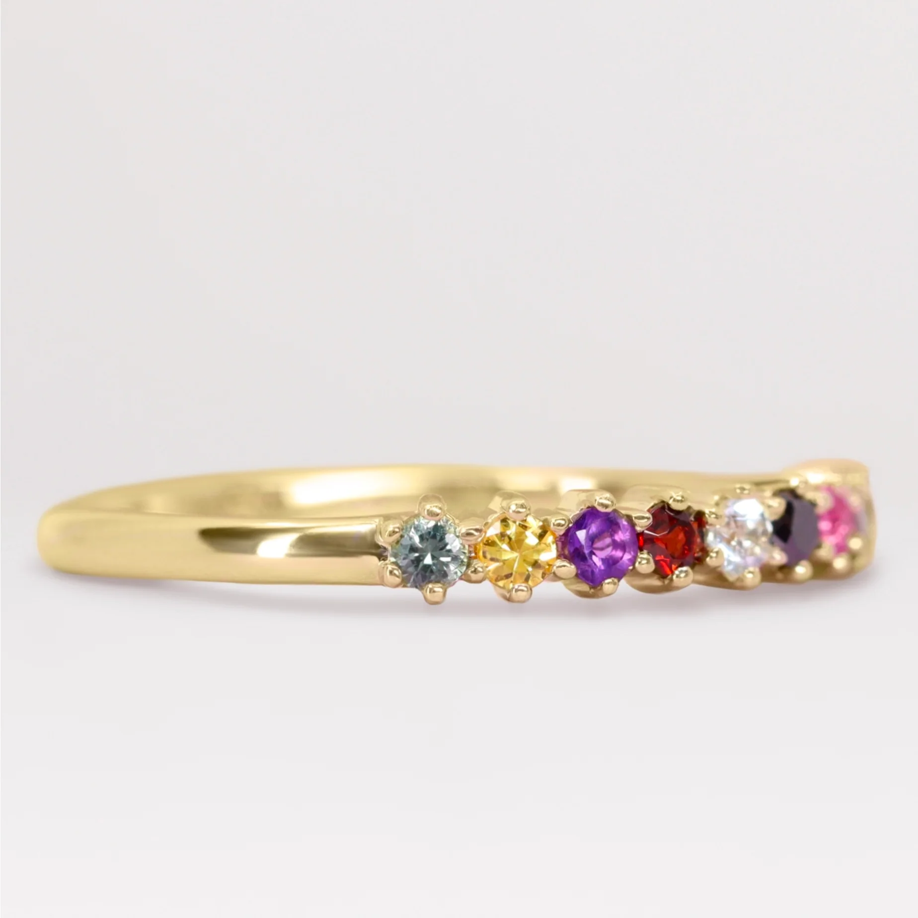 Karma - Coloured Gemstone Half Eternity Wedding Band - Made-to-Order - Image 5