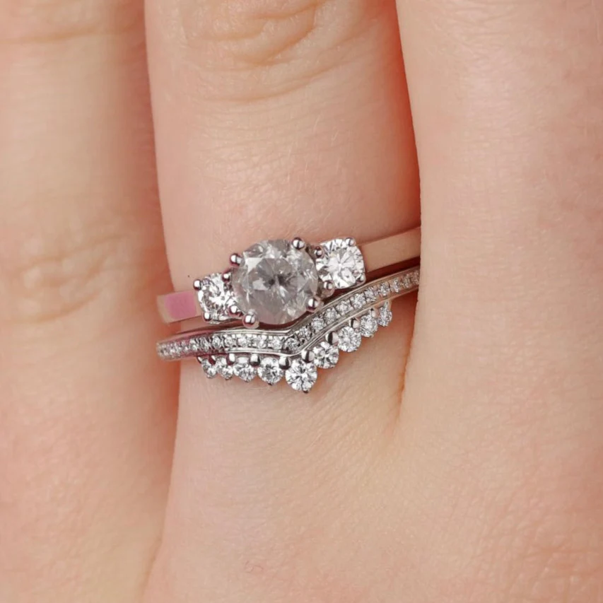 Cecilia - Graduating Diamond Tiara Half Eternity Wedding Ring - Made-to-Order - Image 3