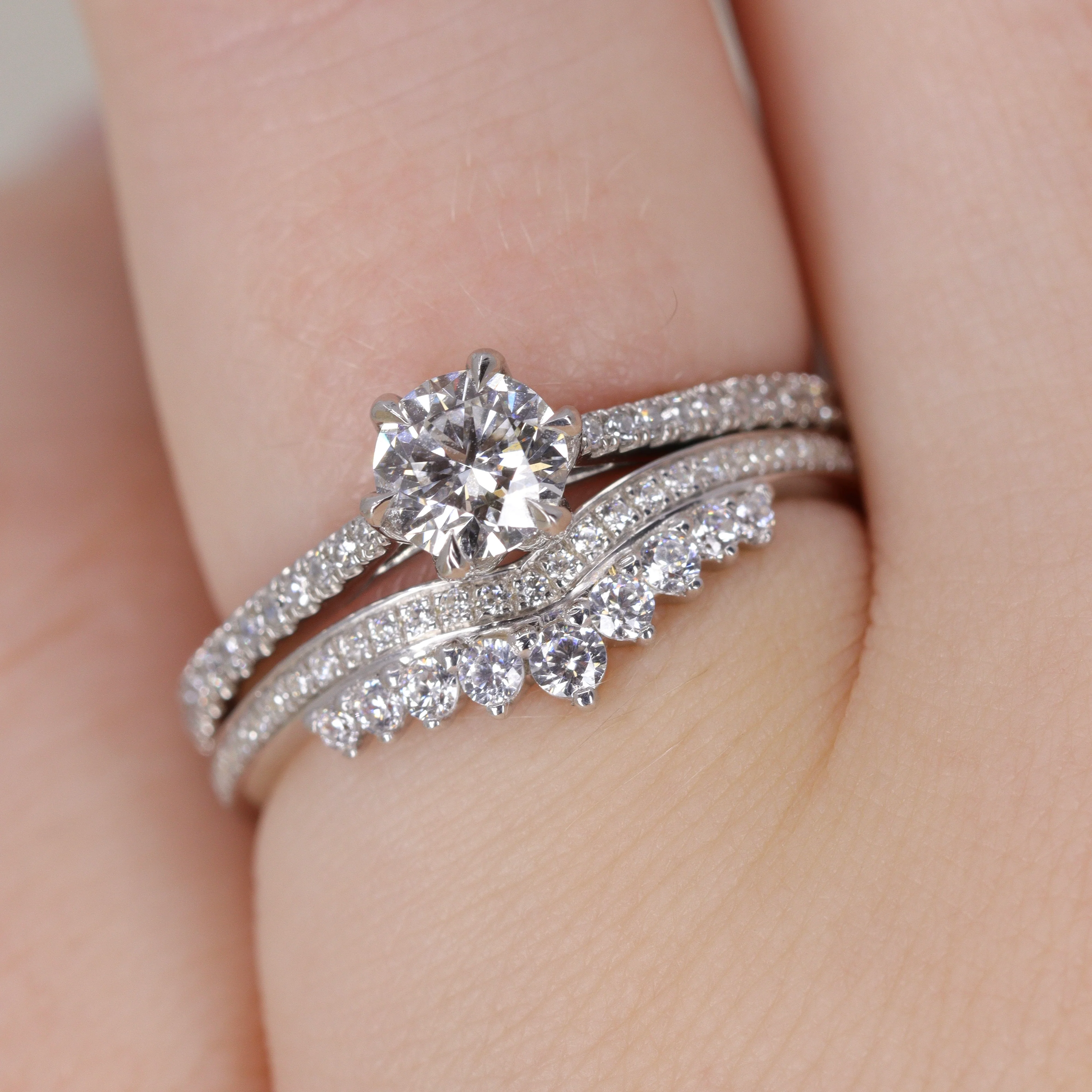 Cecilia - Graduating Diamond Tiara Half Eternity Wedding Ring - Made-to-Order - Image 5