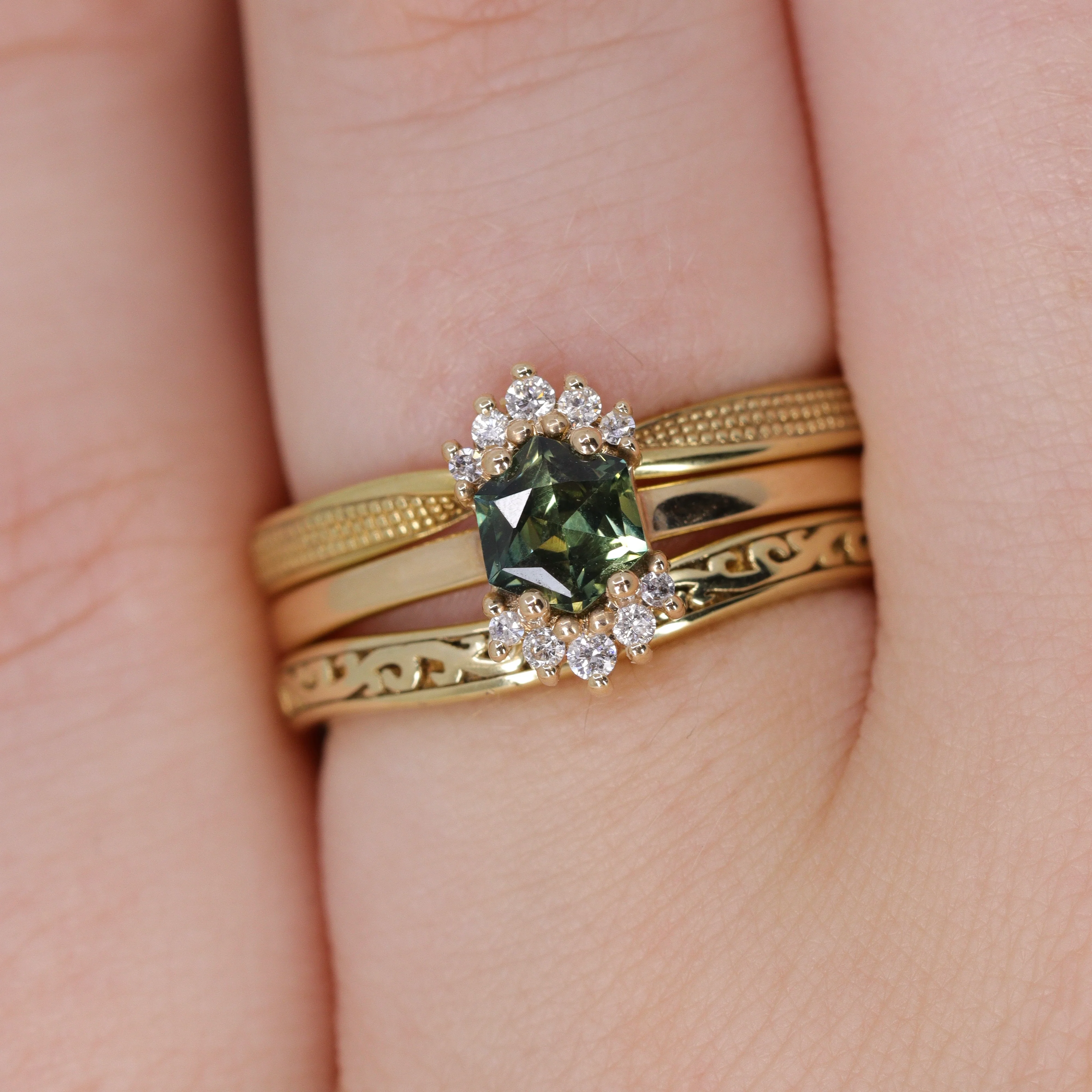 Martha - Vintage Pattern Shaped Wedding Ring - Made-to-Order - Image 4