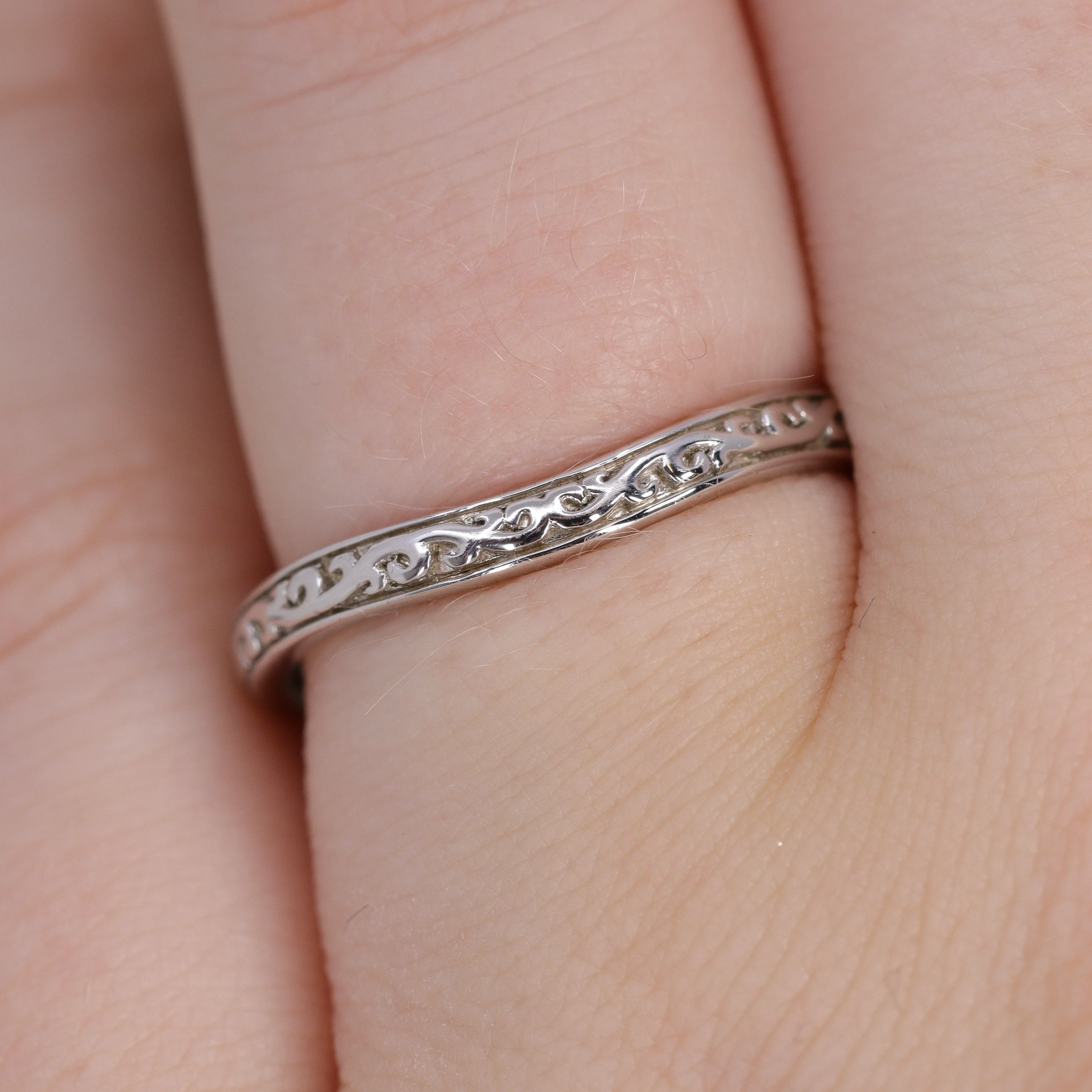 Martha - Vintage Pattern Shaped Wedding Ring - Made-to-Order - Image 7