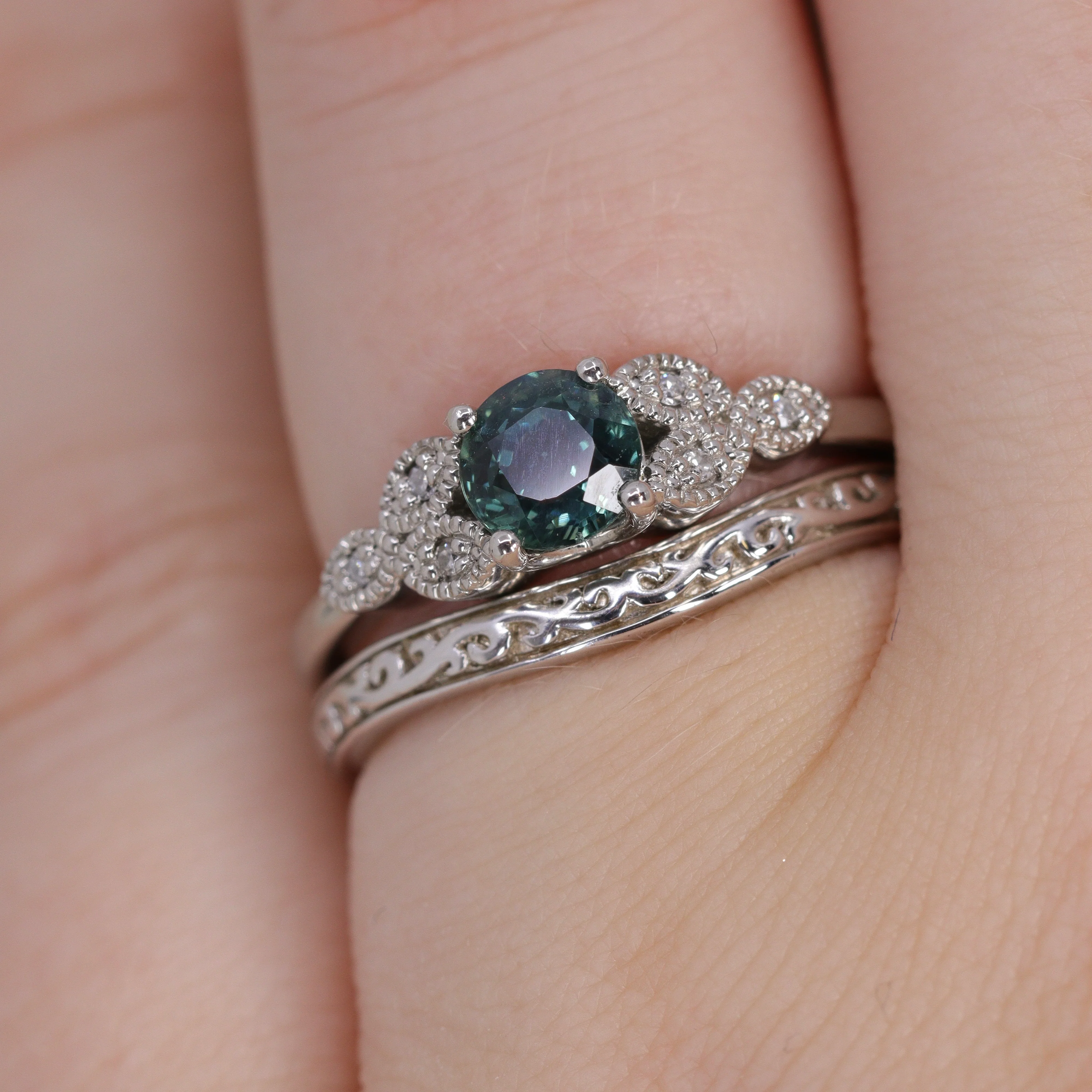 Martha - Vintage Pattern Shaped Wedding Ring - Made-to-Order - Image 9