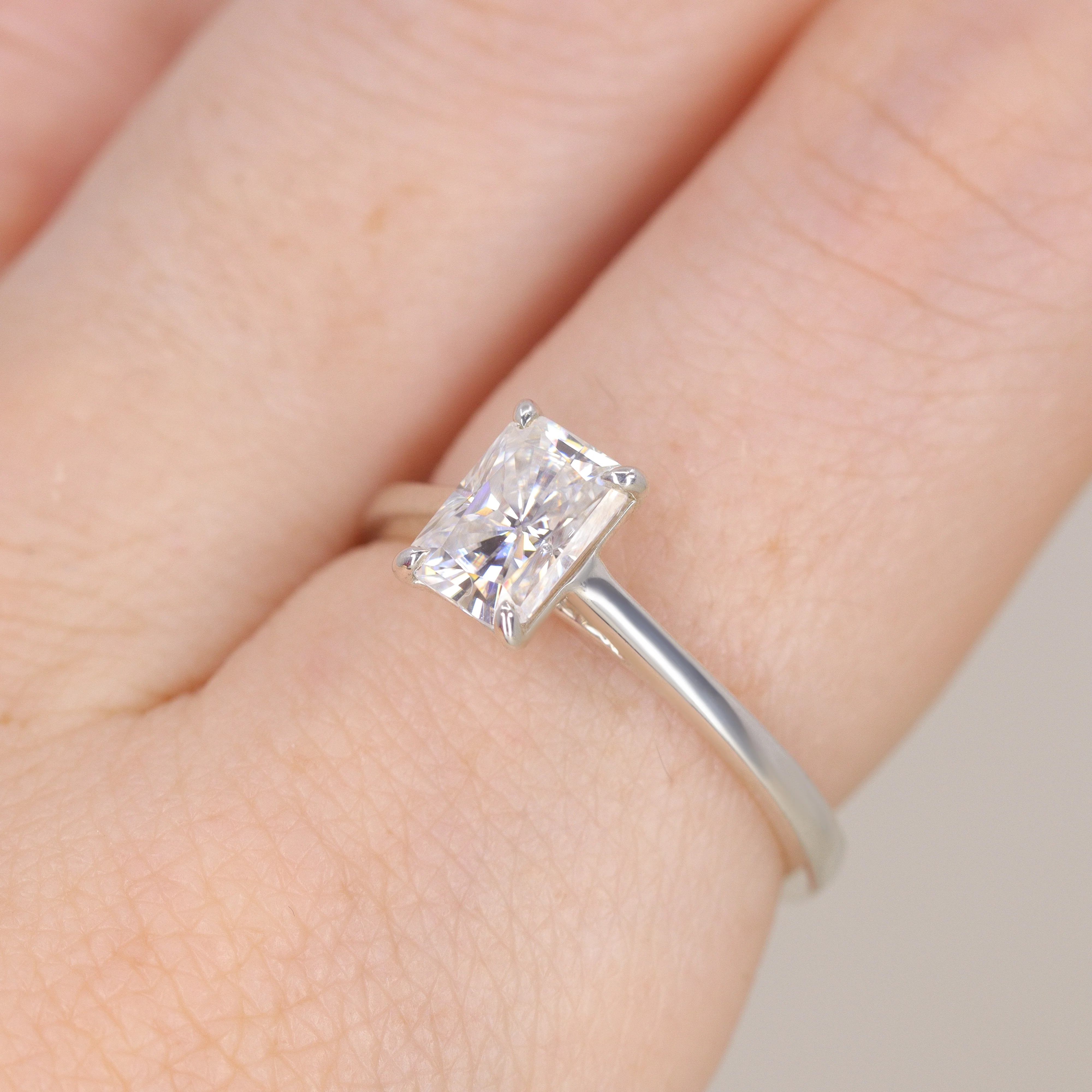 Molly - Radiant Cut Lab Grown Diamond Solitaire Engagement Ring - Image 3