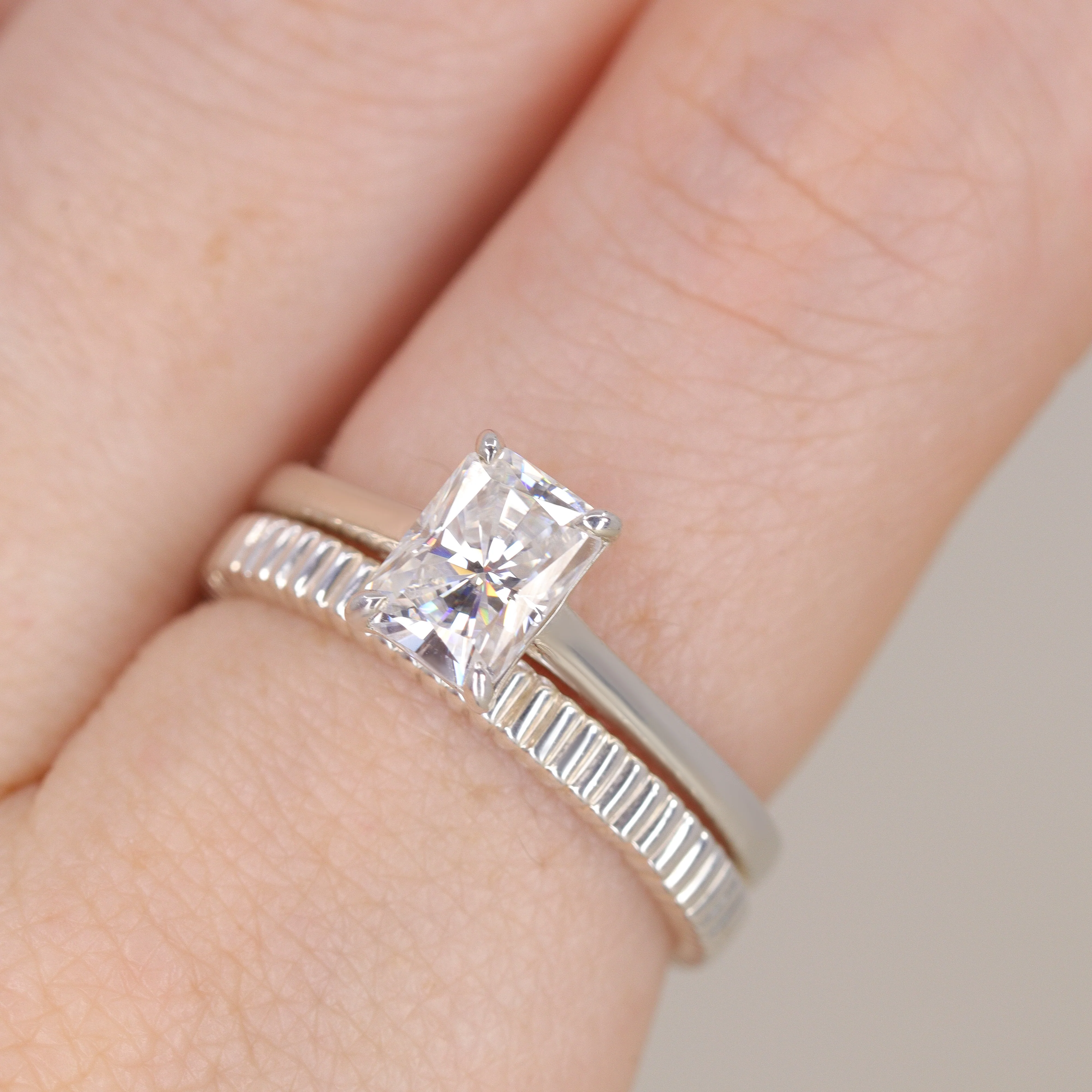 Molly - Radiant Cut Lab Grown Diamond Solitaire Engagement Ring - Image 4