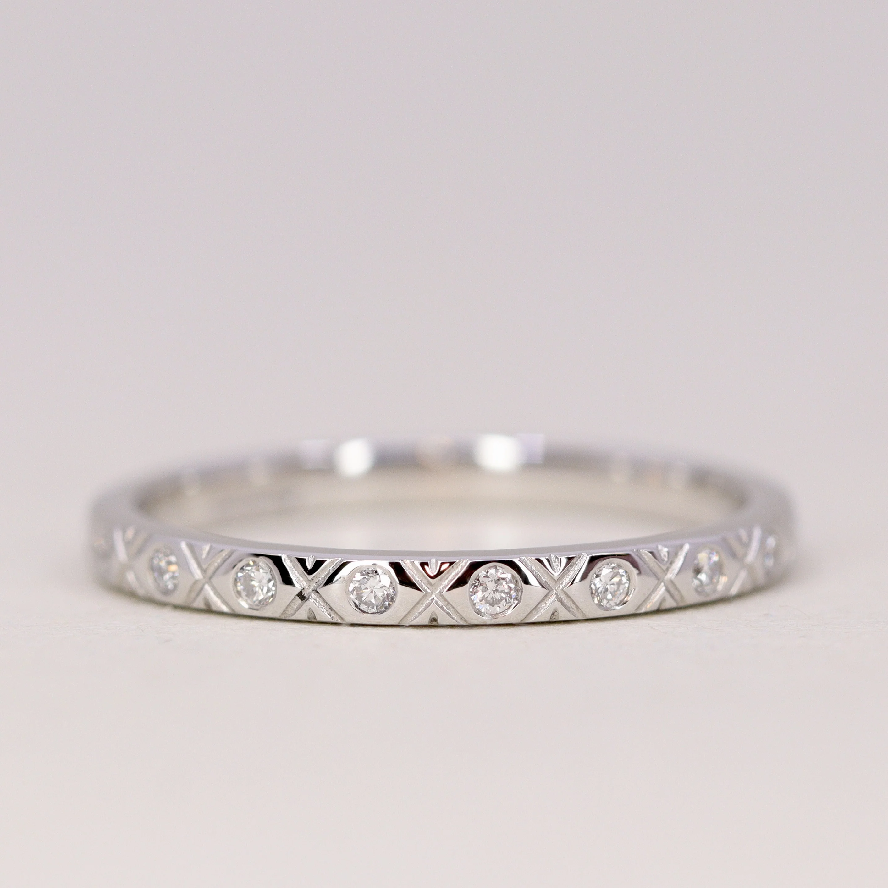 Penelope - Diamond Set Art Deco Eternity Style Wedding Ring - Made-to-Order - Image 3