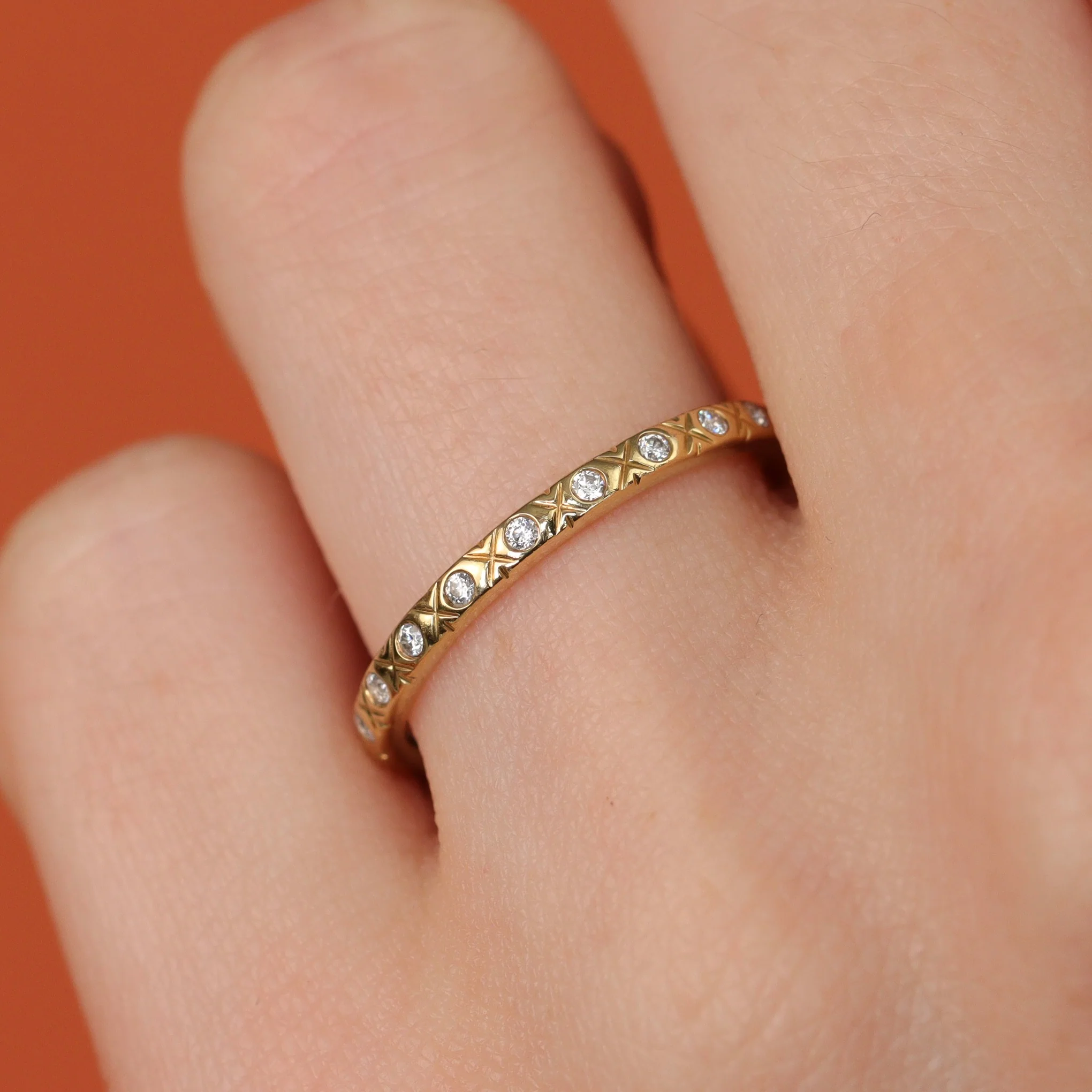 Penelope - Diamond Set Art Deco Eternity Style Wedding Ring - Made-to-Order - Image 7