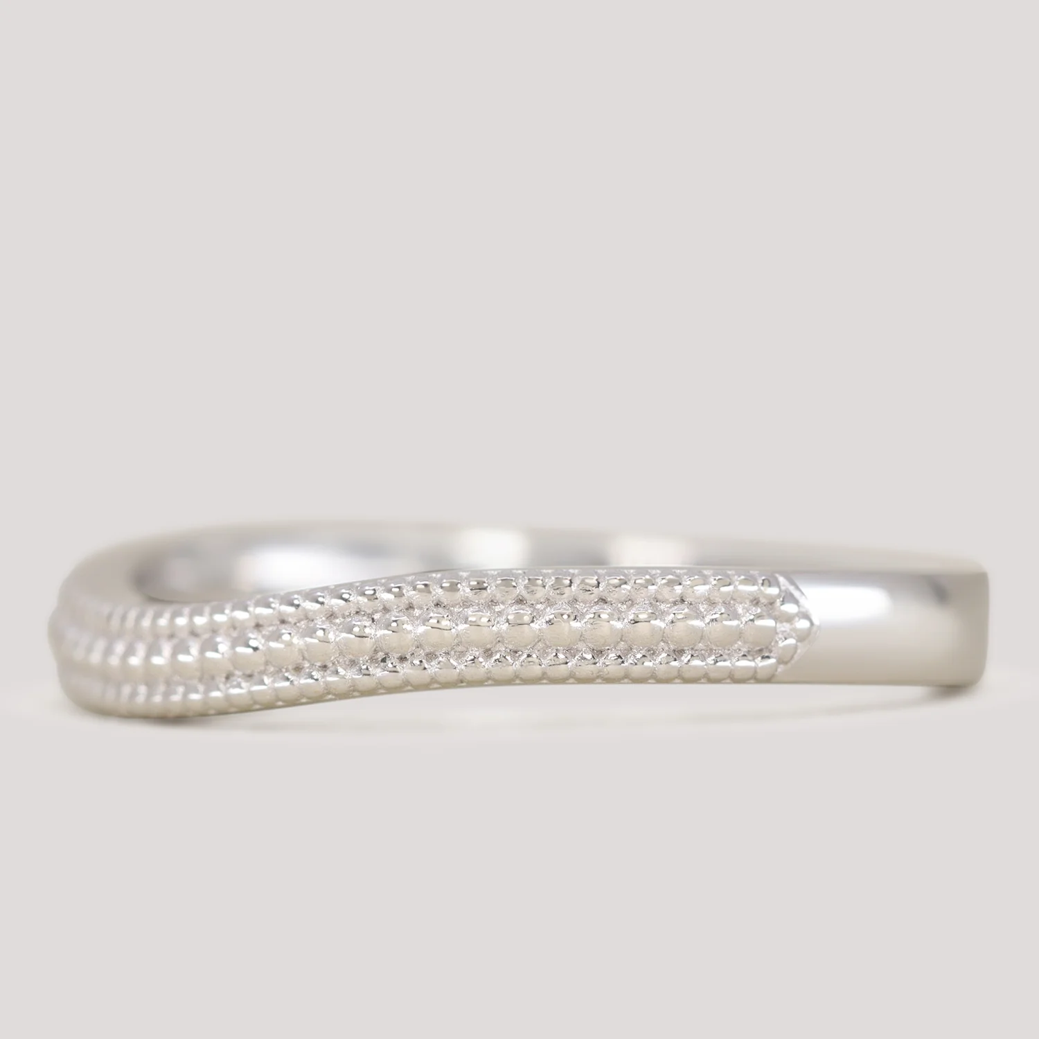 Quinn - Vintage Style Beaded Waved Half Eternity Style Wedding Ring - Made-to-Order - Image 3