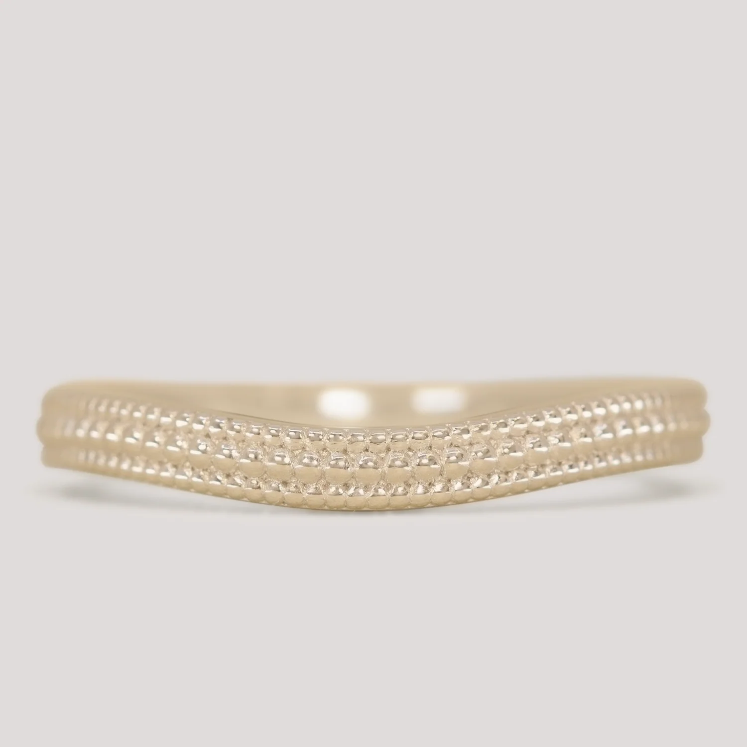 Quinn - Vintage Style Beaded Waved Half Eternity Style Wedding Ring - Made-to-Order - Image 4