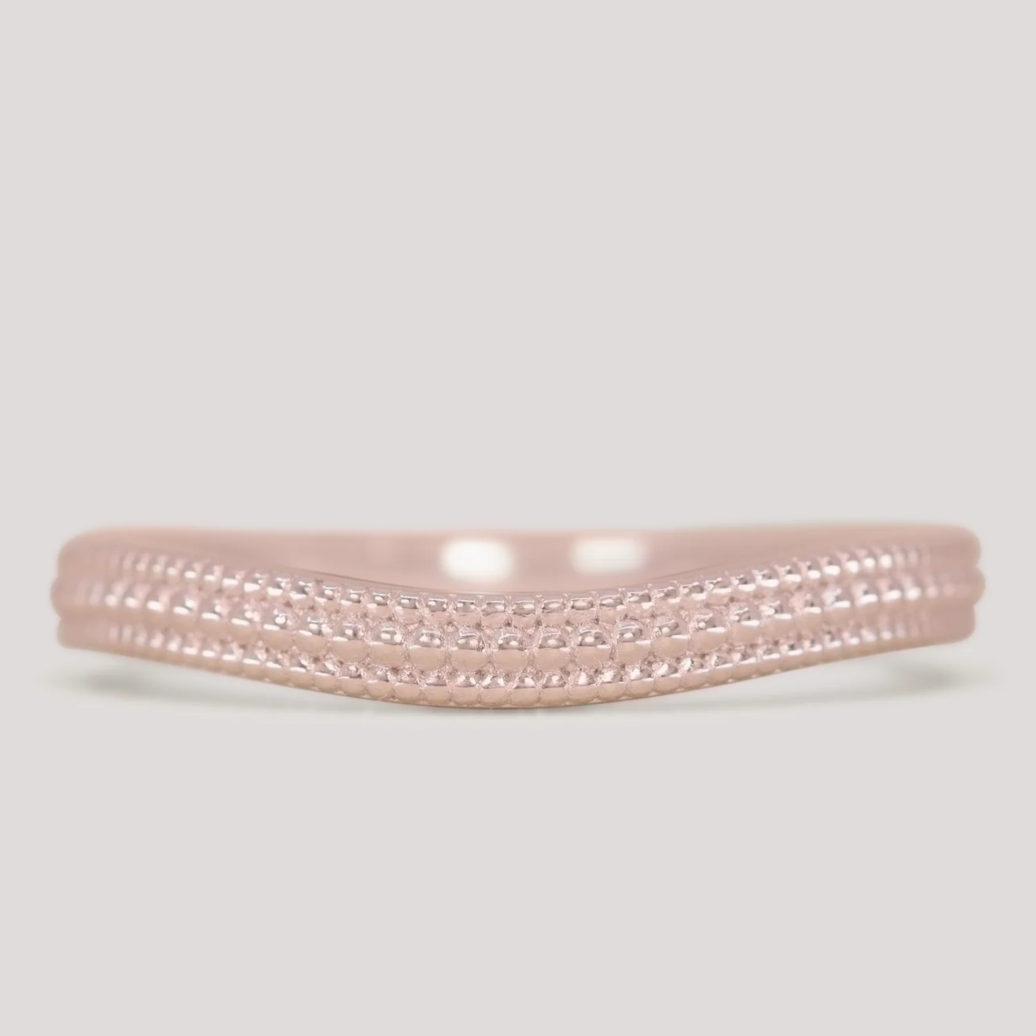 Quinn - Vintage Style Beaded Waved Half Eternity Style Wedding Ring - Made-to-Order - Image 6